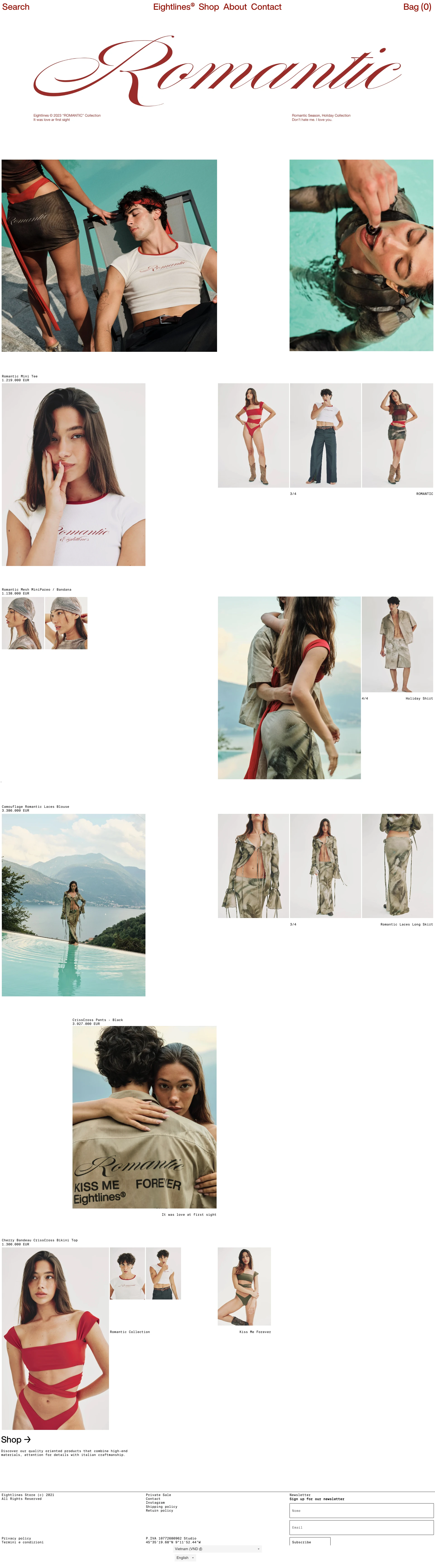 Eightlines Landing Page Example: Discover our quality oriented products that combine high-end materials, attention for details with italian craftmanship.