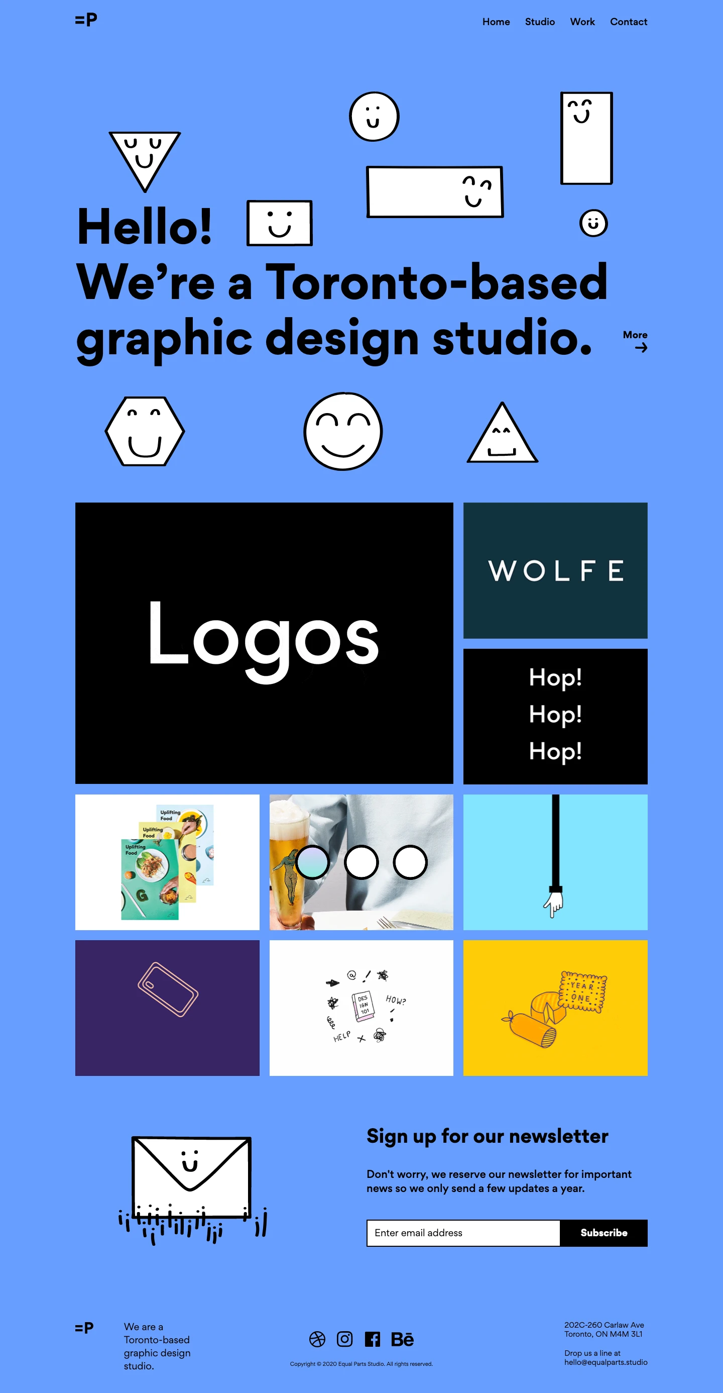 Equal Parts Studio Landing Page Example: Equal Parts Studio is a Toronto-based graphic design studio that specializes in branding, identity, print, and digital design.