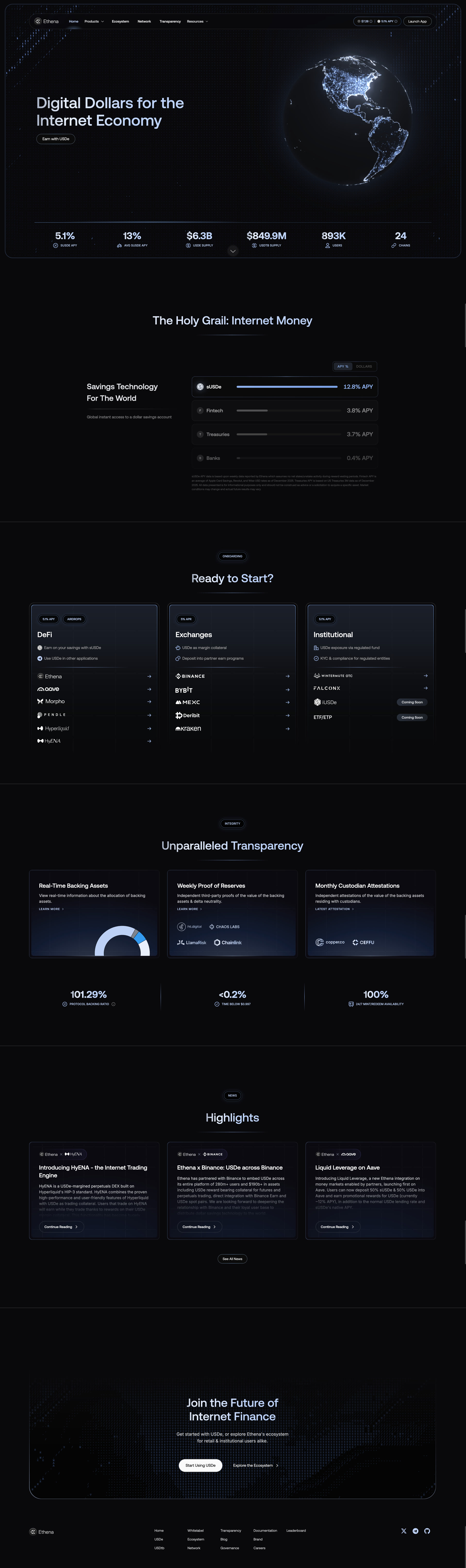Ethena - Landing Page Design | Lapa Ninja
