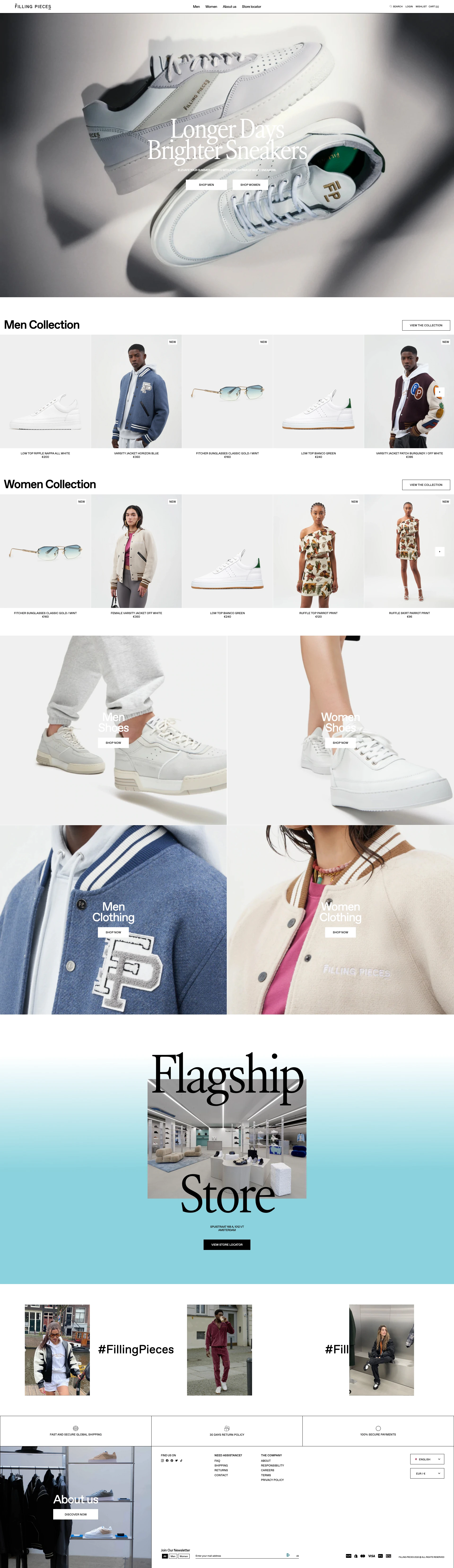 Filling Pieces Landing Page Example: Filling Pieces is an Amsterdam-based fashion brand bridging the gap between streetwear and high fashion