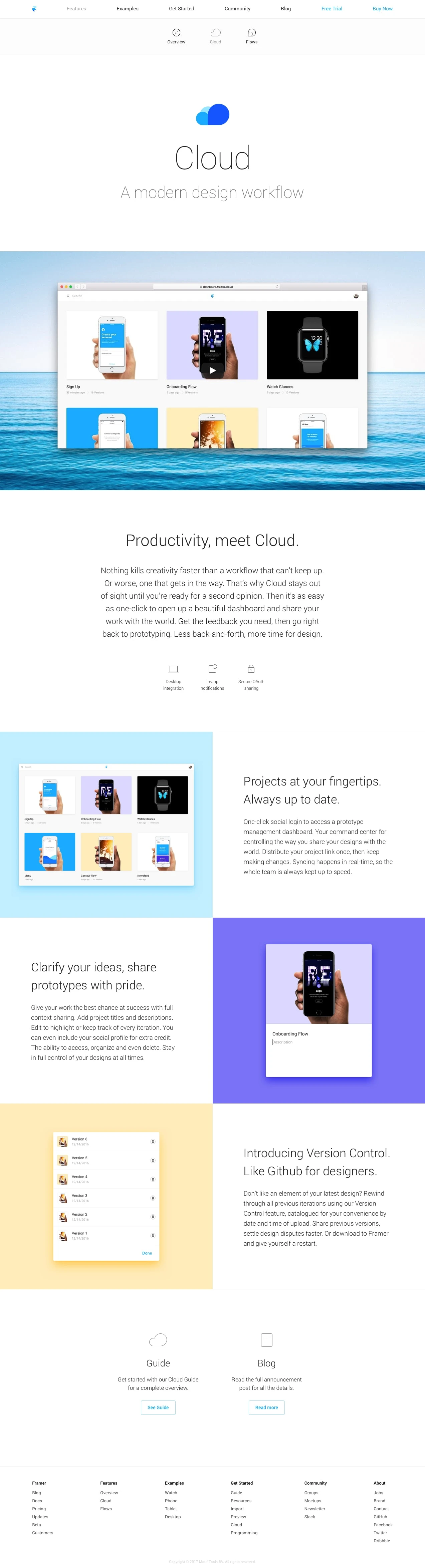 Framer Cloud Landing Page Example: A modern design workflow