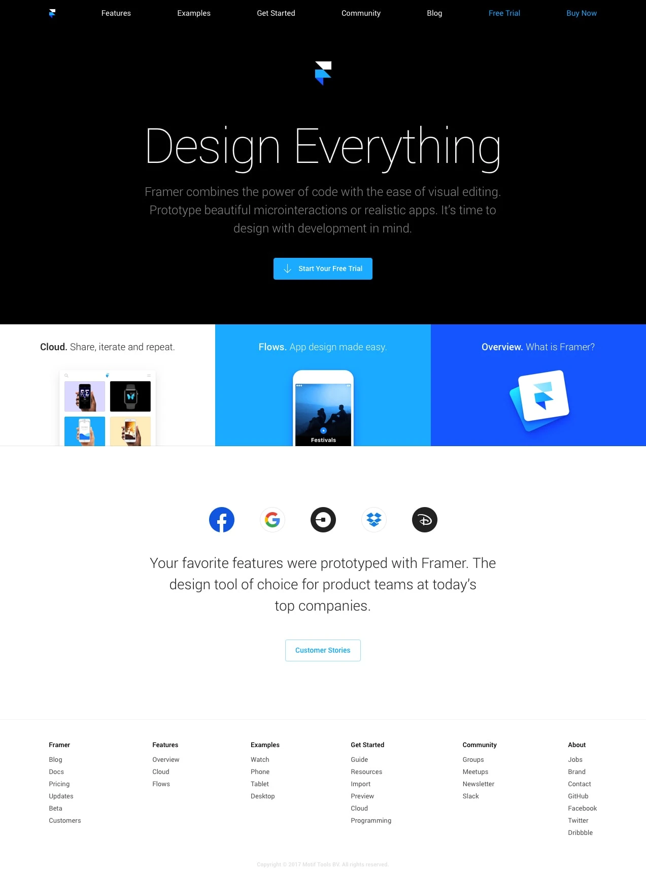 Framer Landing Page Example: Framer combines the power of code with the ease of visual editing. Prototype beautiful microinteractions or realistic apps. It’s time to design with development in mind.