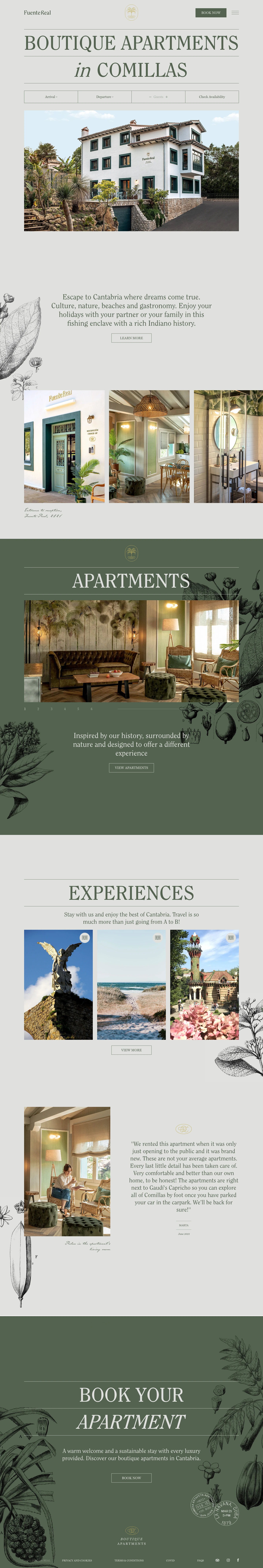 Fuente Real Landing Page Example: Escape to Cantabria where dreams come true. Culture, nature, beaches and gastronomy. Enjoy your holidays with your partner or your family in this fishing enclave with a rich Indiano history.