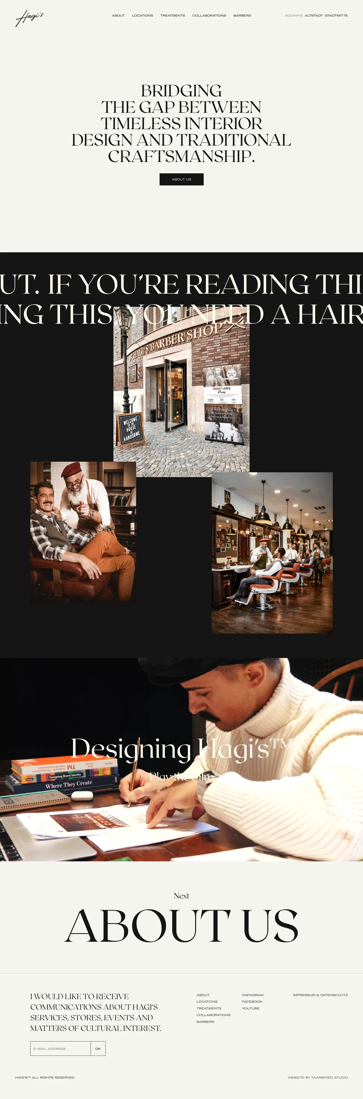 Hagi's Barber Shop Landing Page Example: Bridging the gap between timeless interior design and traditional craftsmanship.