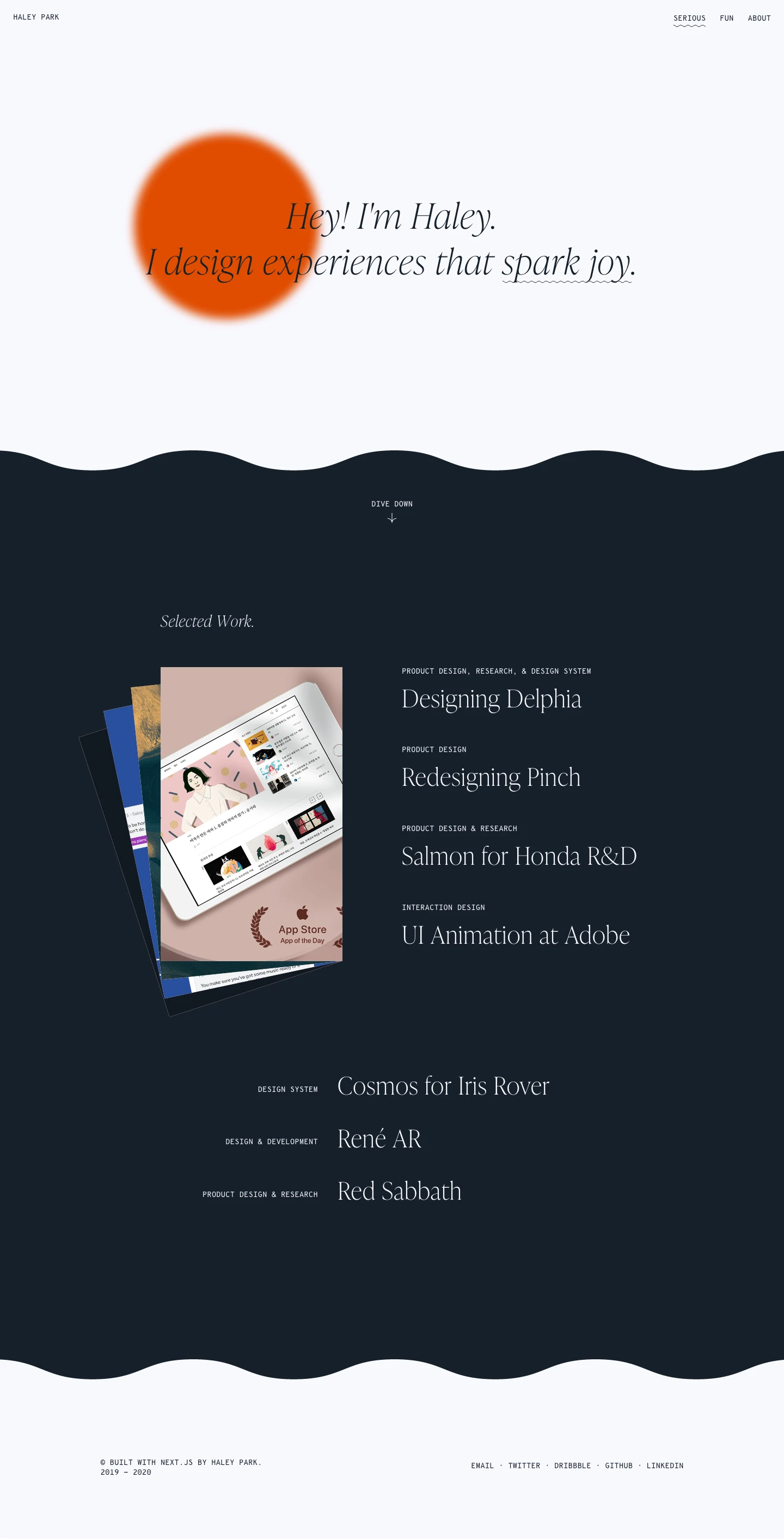 Haley Park Landing Page Example: Haley Park is a designer striving to help people be the best version of themselves through design.