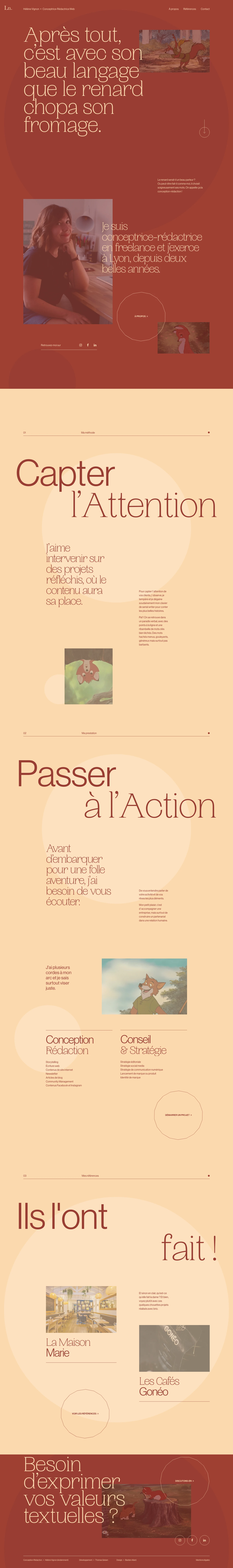 Hélène Vignon Landing Page Example: Good words and beautiful images for your digital content. Web design-writing and creation of enticing Social Media content.