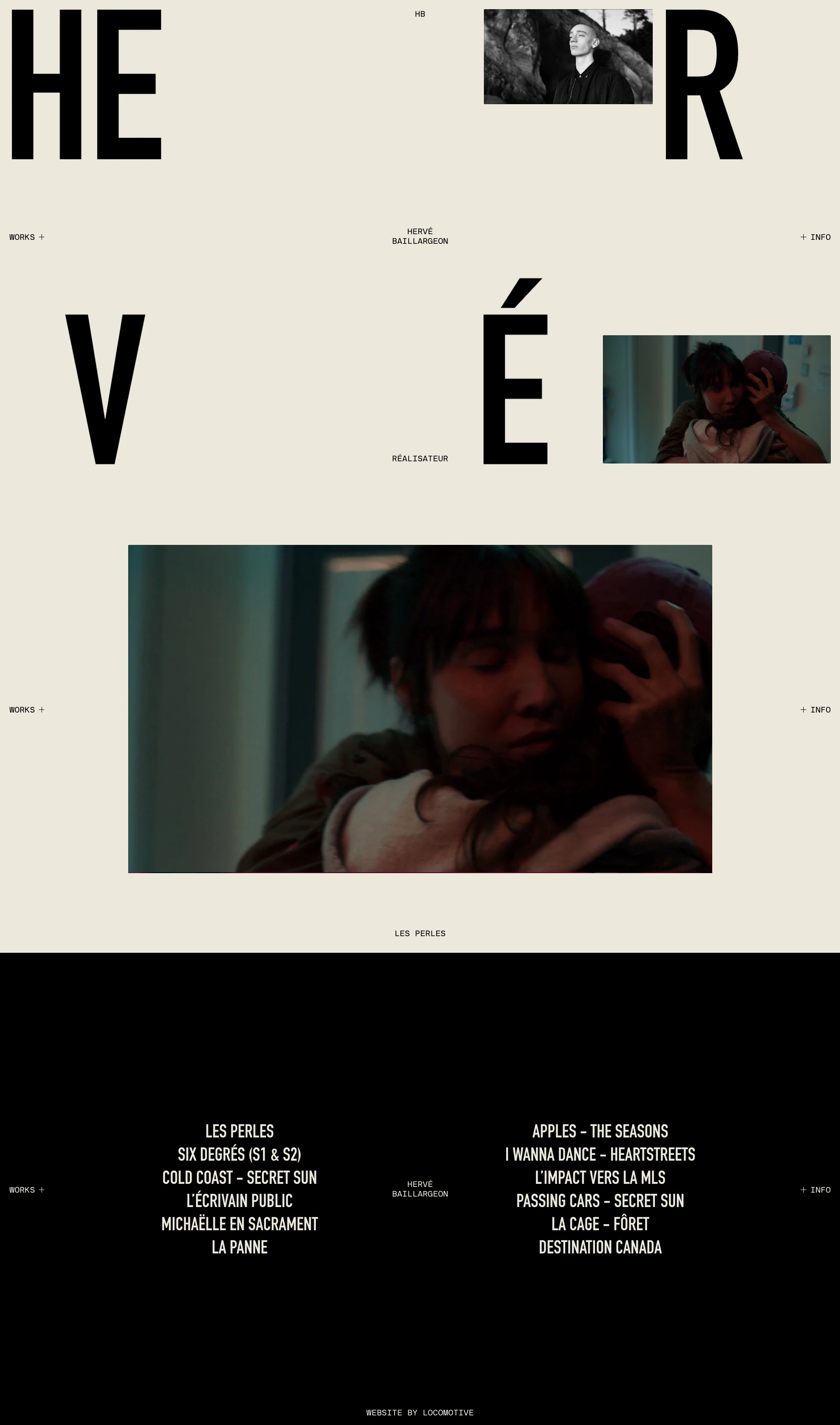 Hervé Baillargeon Landing Page Example: Hervé Baillargeon is a director based in Montreal. He is renowned for his artistic sensibility and remarkable capacity to bring stories to the screen with compassion and authenticity.