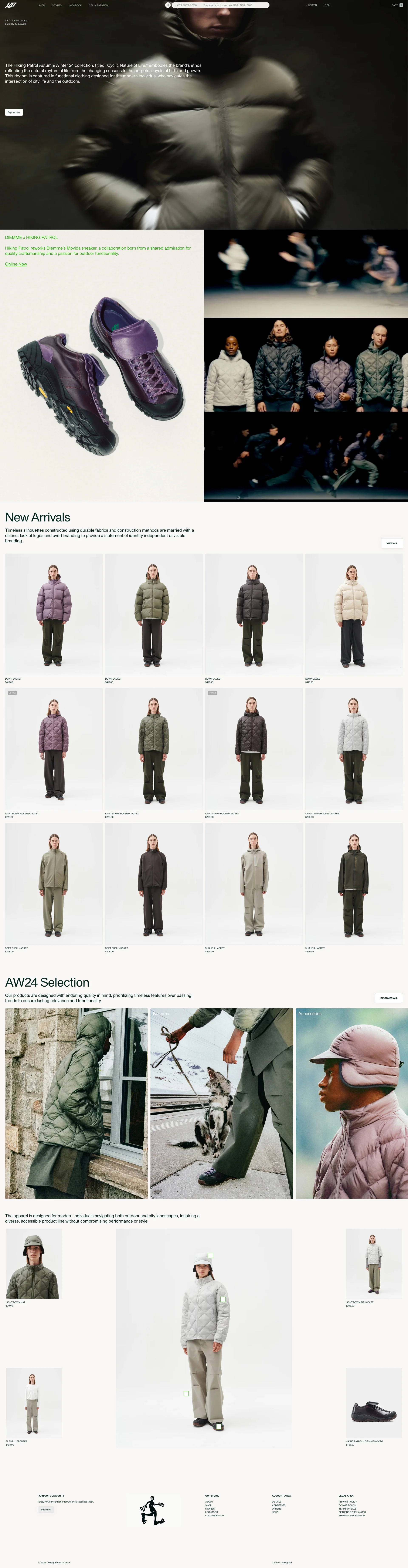 Hiking Patrol Landing Page Example: Established in Oslo, Norway in 2019 by Wai Tsui, Hiking Patrol started as an online platform dedicated to documenting the outdoor lifestyle category. The Hiking Patrol brand is a natural progression informed by a deep understanding of its audience’s needs.