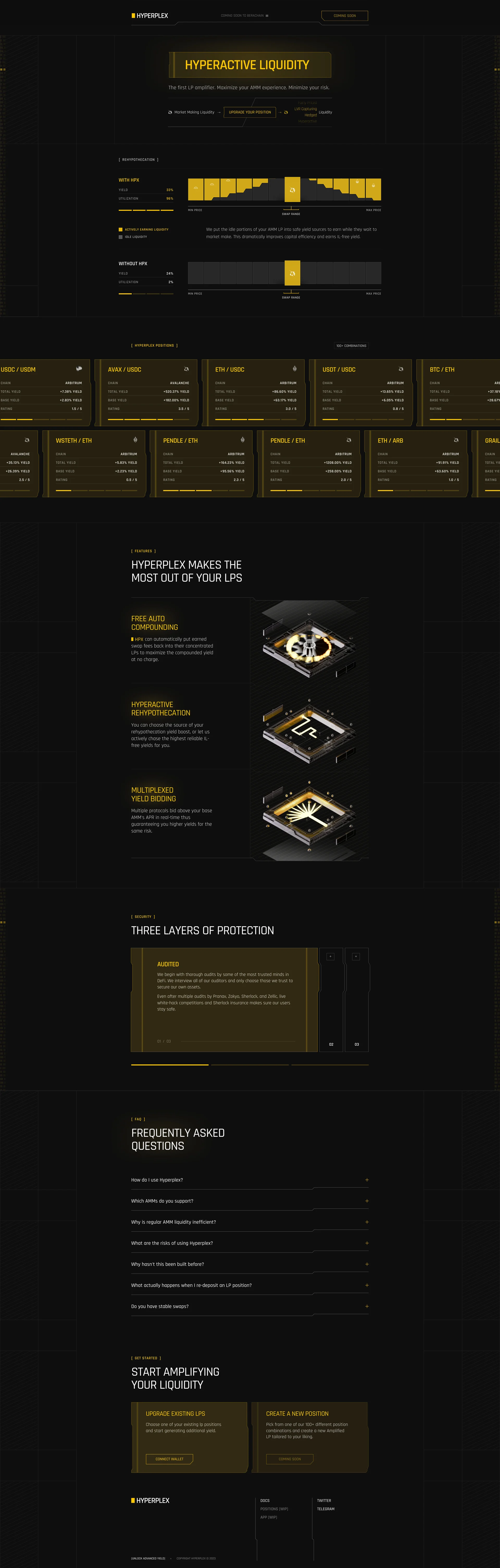 Hyperplex Landing Page Example: Hyperplex amplifies your existing LP positions with new sources of yield.