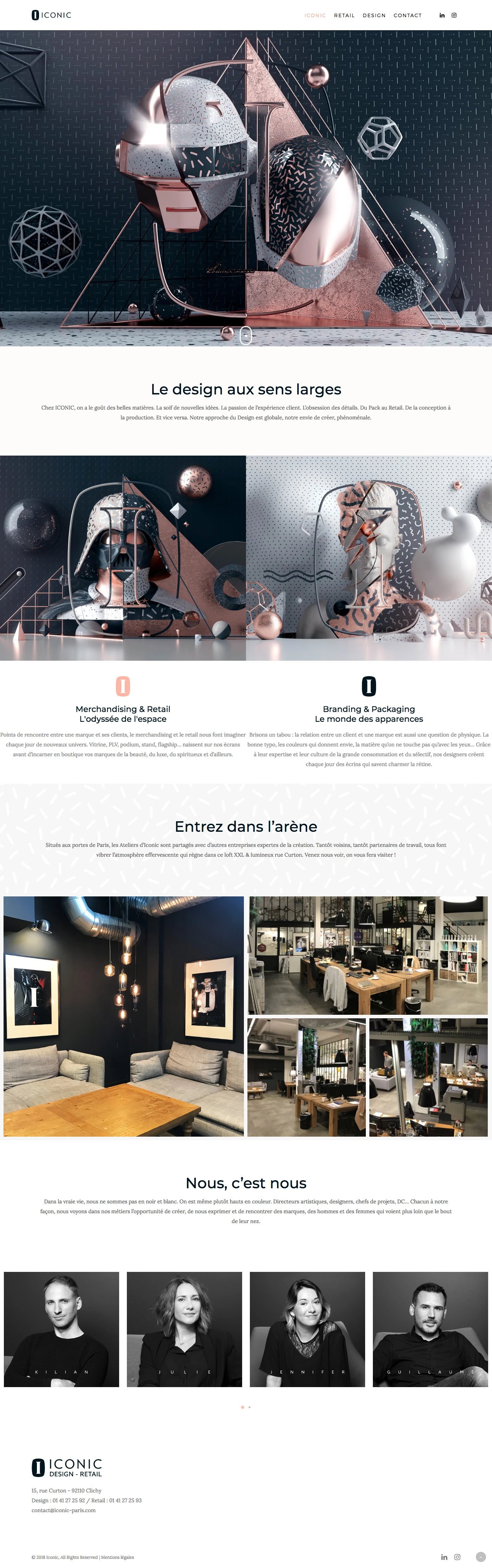Paris Iconic Landing Page Example: Agence Design & Retail