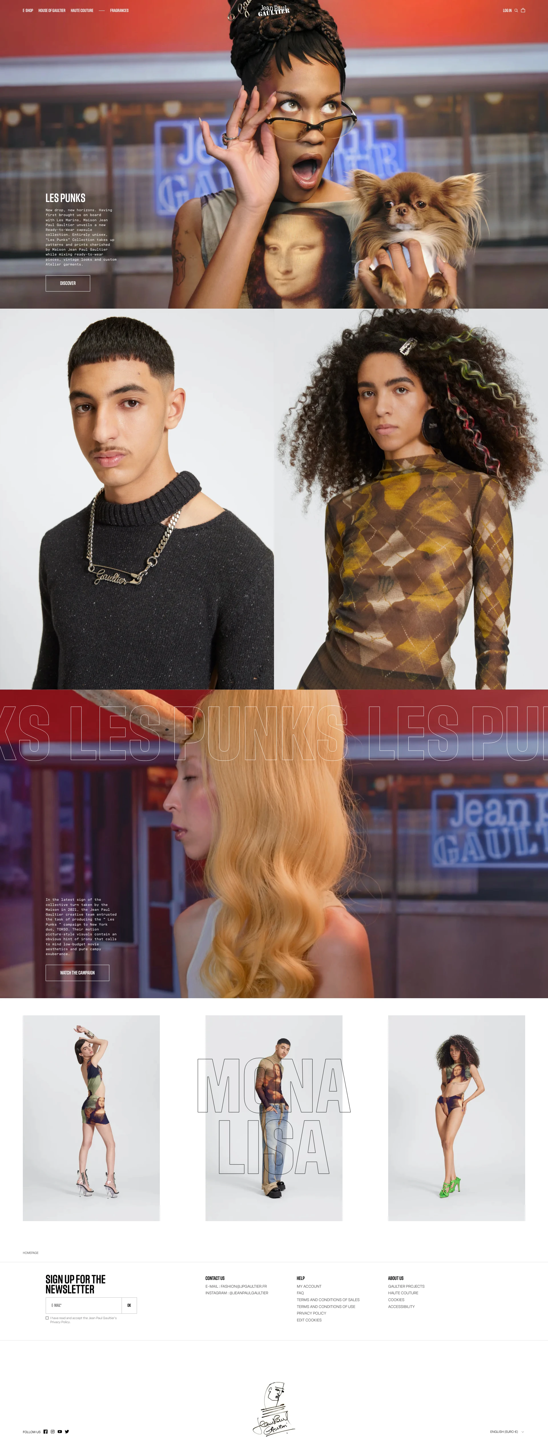 Jean Paul Gaultier Landing Page Example: Discover the official Fashion Jean Paul Gaultier website.