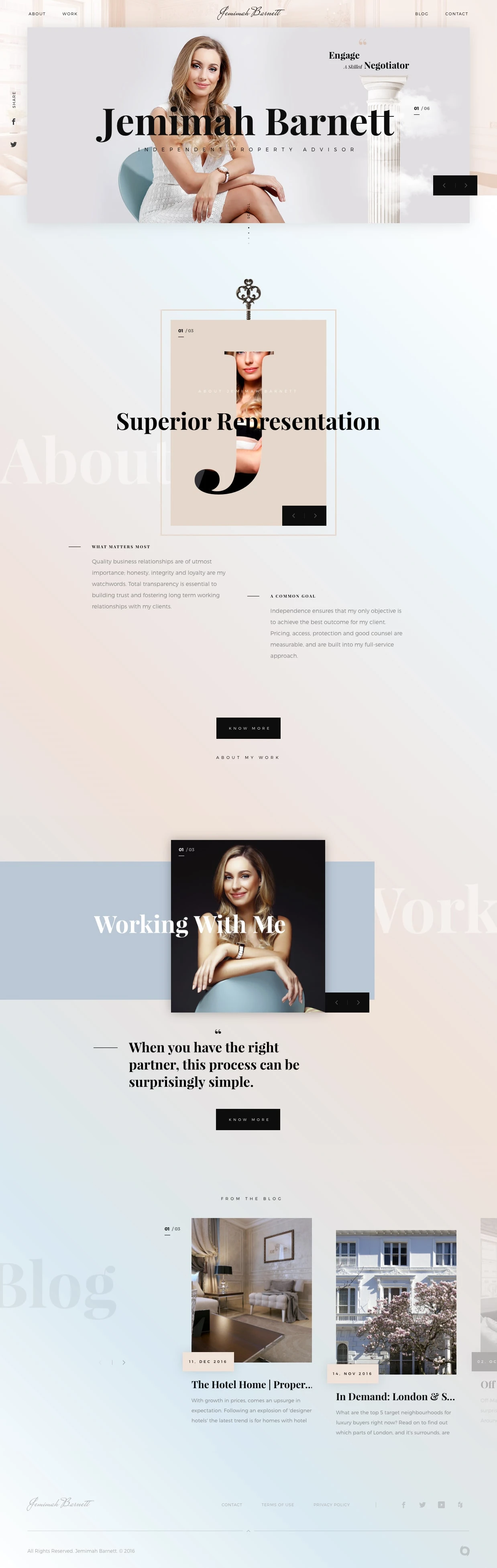 Jemimah Barnett Landing Page Example: London-based Property Advisor & Buyer