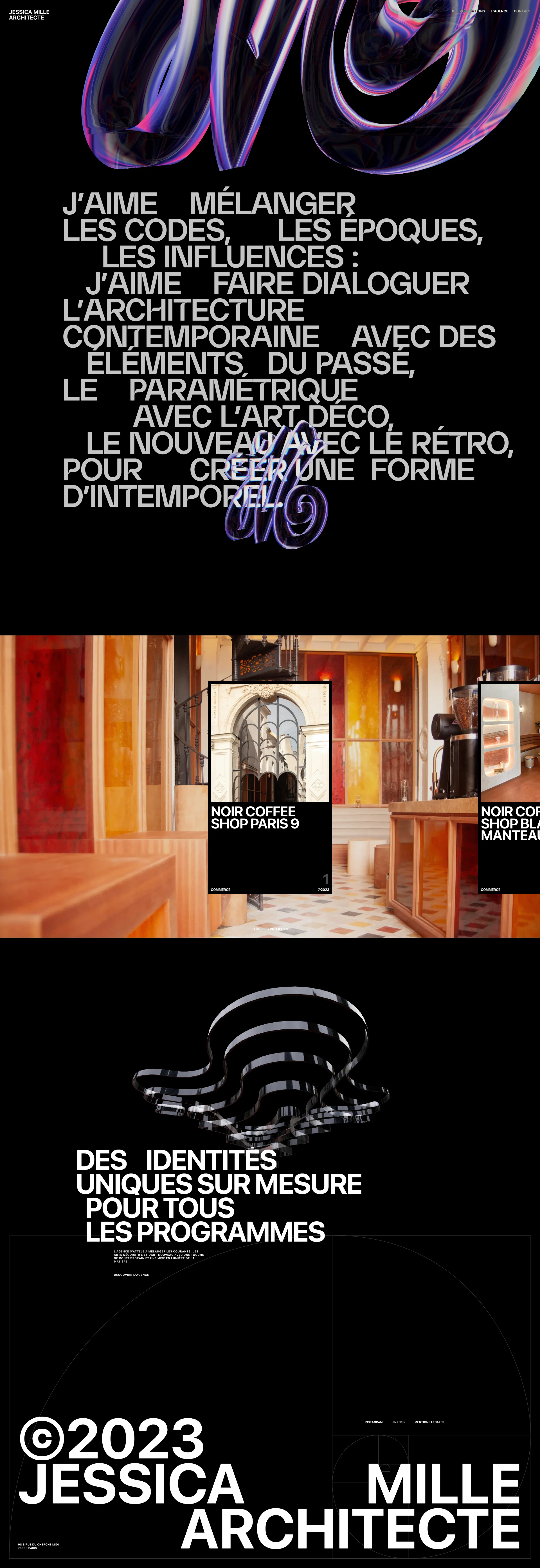 Jessica Mille Landing Page Example: Craftsmanship is always at the heart of my projects, for me it is the essence of a unique creation.