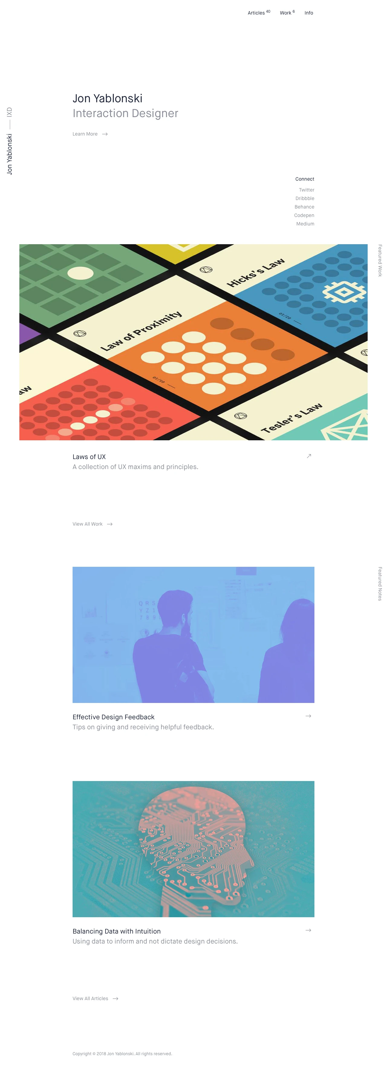 Jon Yablonski Landing Page Example: Jon Yablonski - Interaction Designer