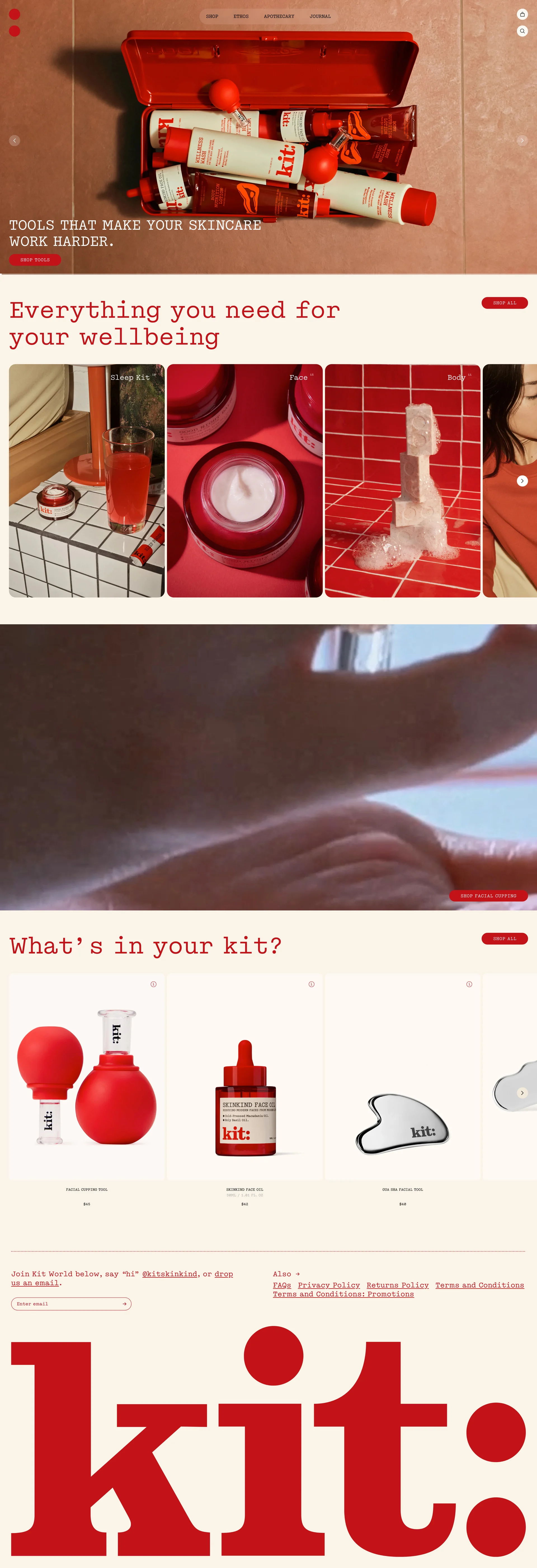 kit: Landing Page Example: A curated range of high-quality, conscious formulated products built for skin & the world it’s in.