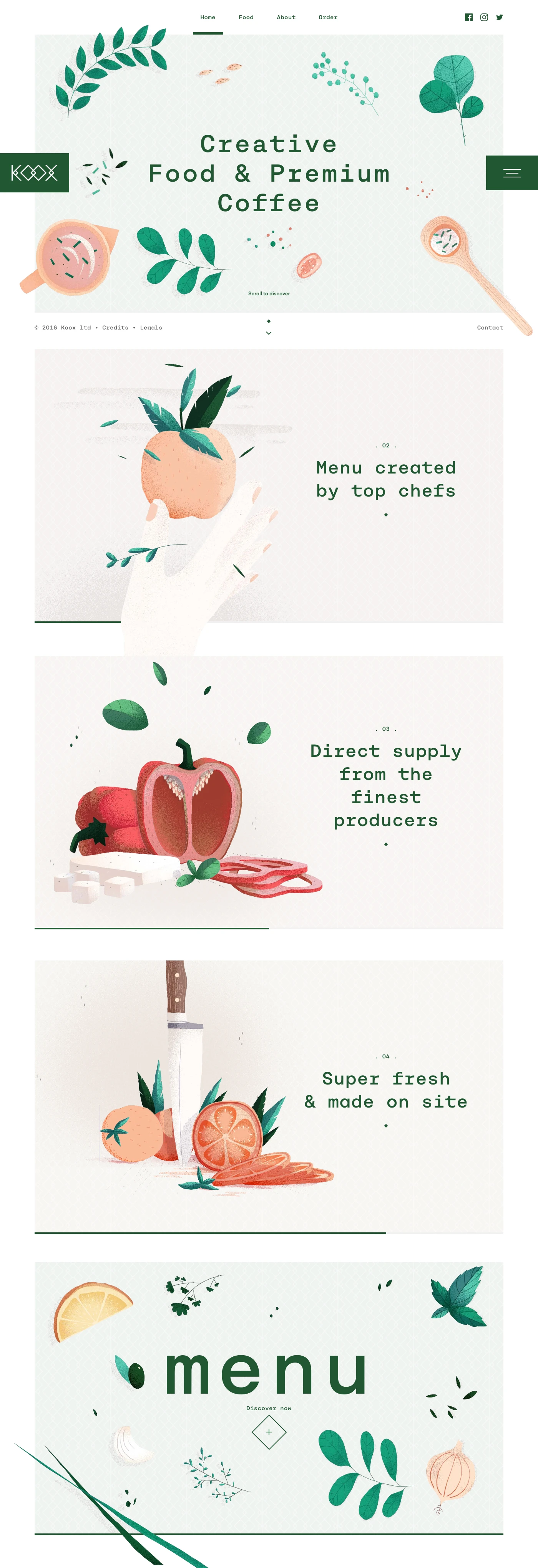 KOOX Landing Page Example: Making accessible top chef creations to busy Londoners
