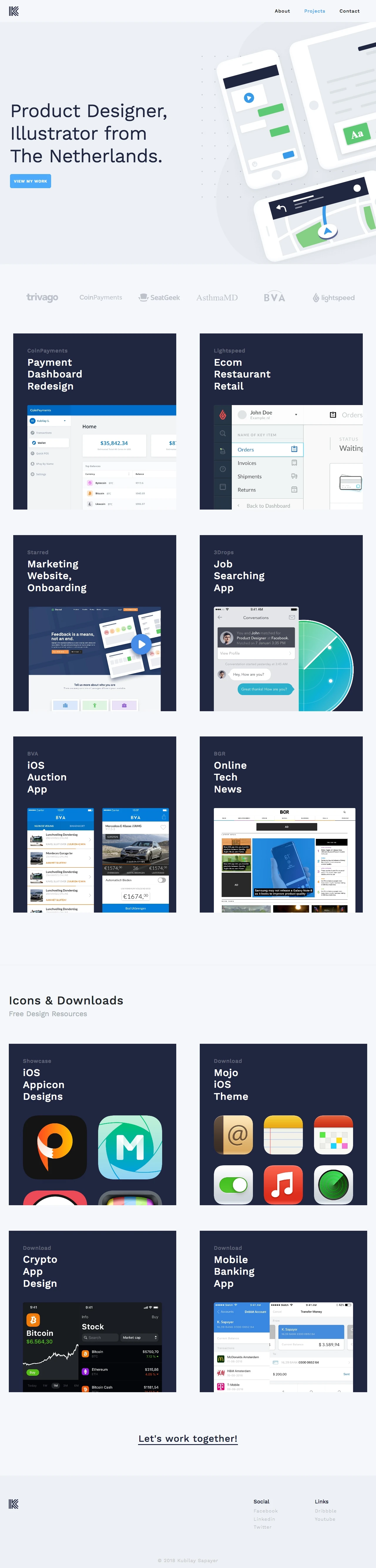 Kubilay Sapayer Landing Page Example: Product Designer, Illustrator from The Netherlands