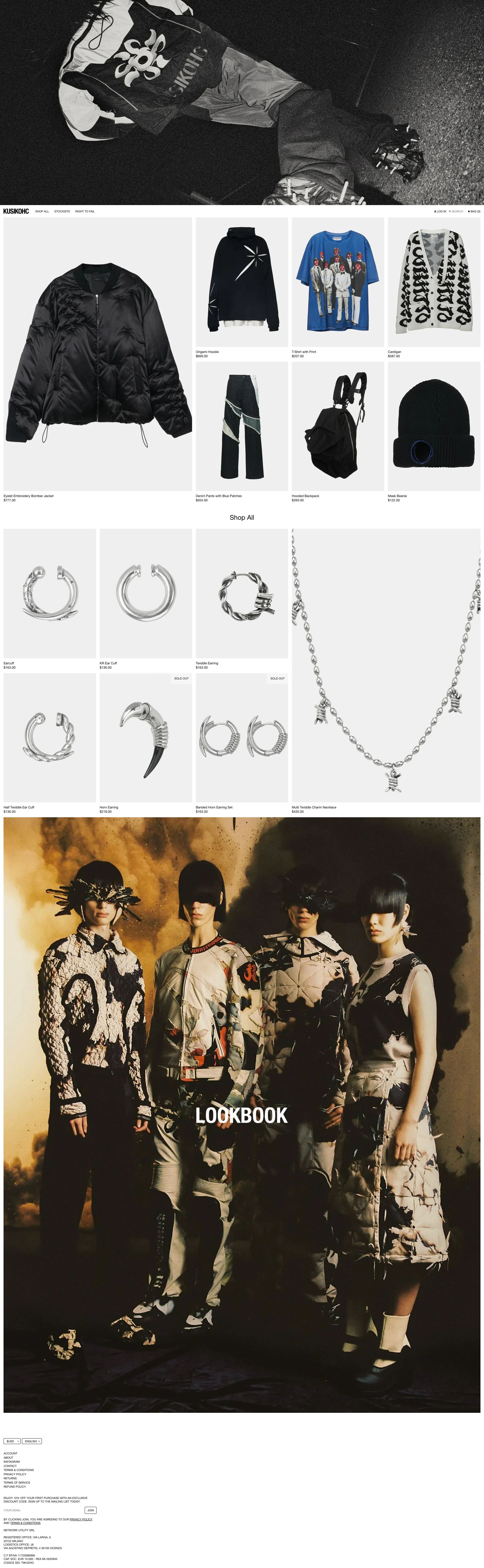 KUSIKOHC Landing Page Example: KUSIKOHC is one of many creative outlets for designer and photographer. Rooted in messages of community, identity, and reinvention, KUSIKOHC brings Korean fashion together with made in Italy quality.
