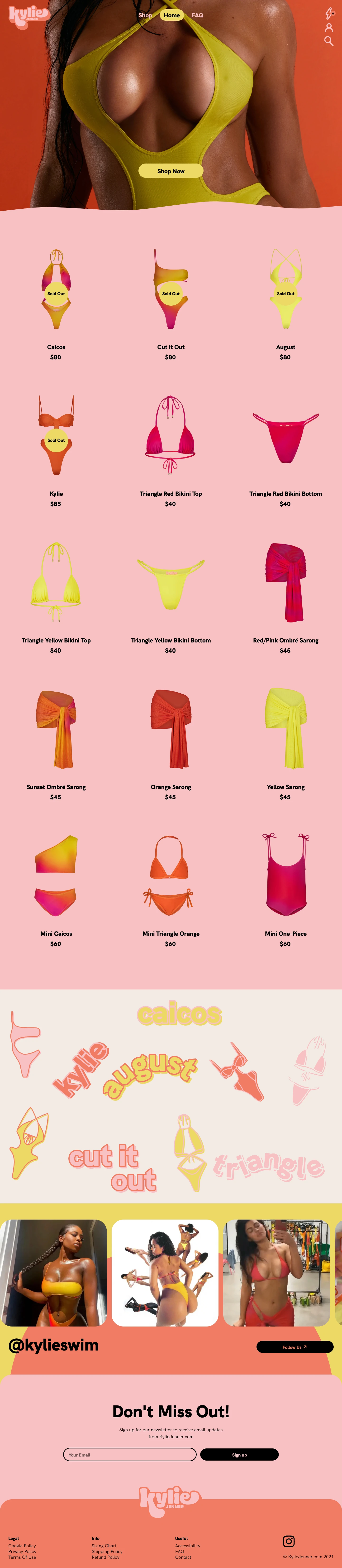 Kylie Swim Landing Page Example: The Official Kylie Swim Shop.