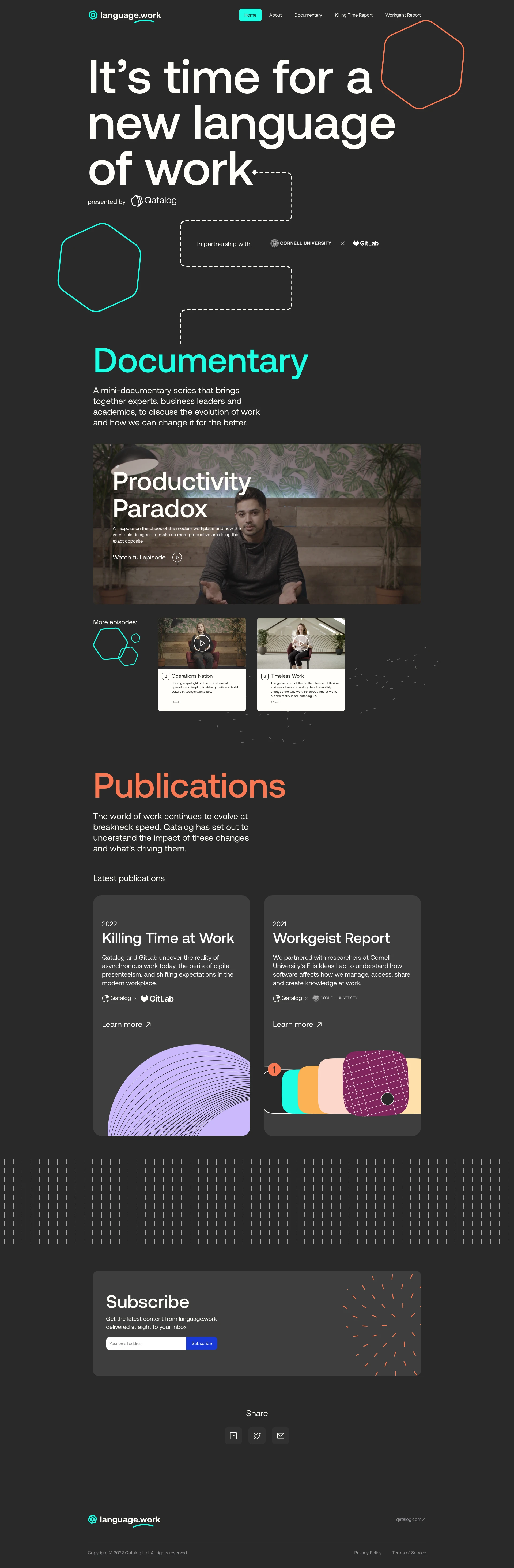 language.work Landing Page Example: Learn about the future of work through interviews with experts and industry leaders and in-depth research reports.