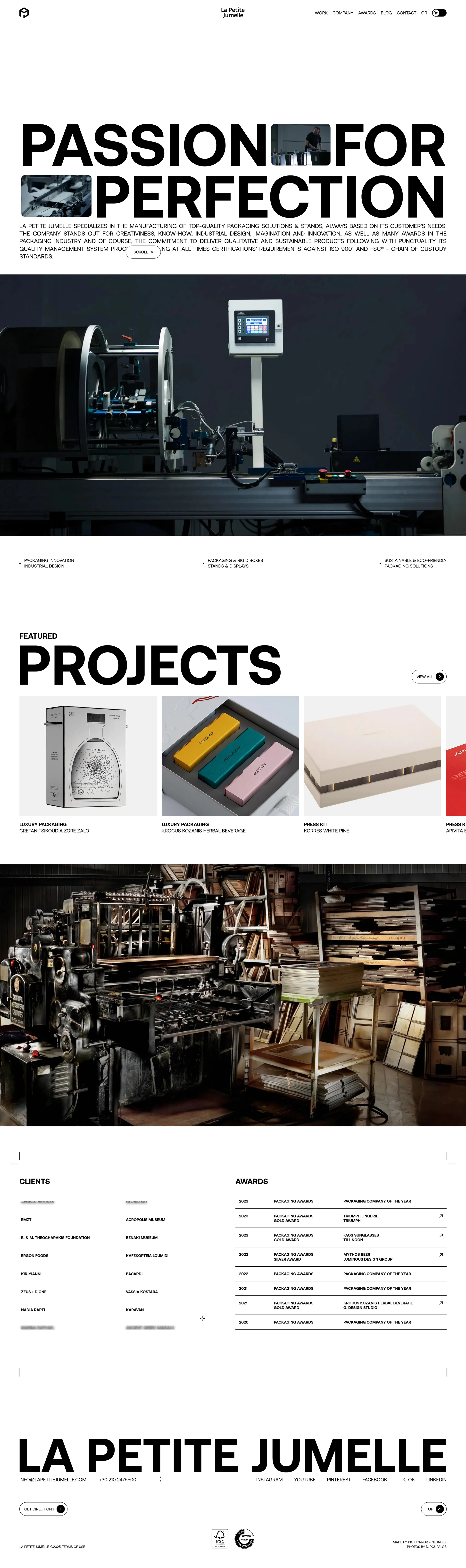 La Petite Jumelle Landing Page Example: La Petite Jumelle specializes in the manufacturing of top-quality packaging solutions & stands, always based on its customer's needs.