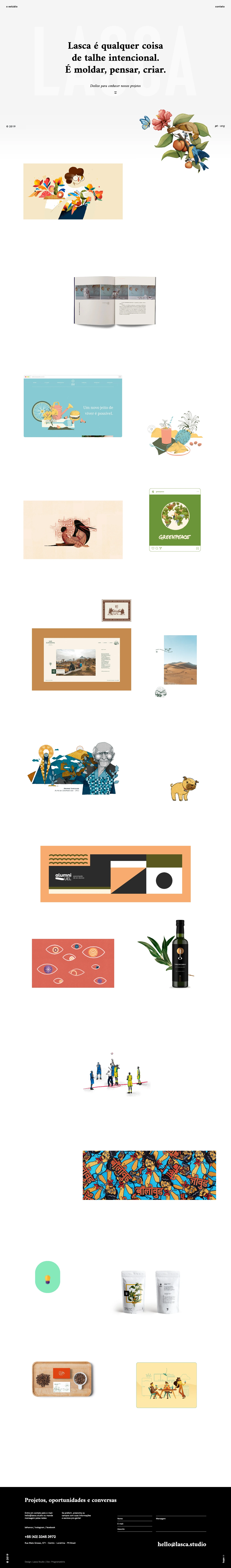 Lasca Studio Landing Page Example:  Lasca is anything shaped in an intentional way. Is to mold, to think, to create