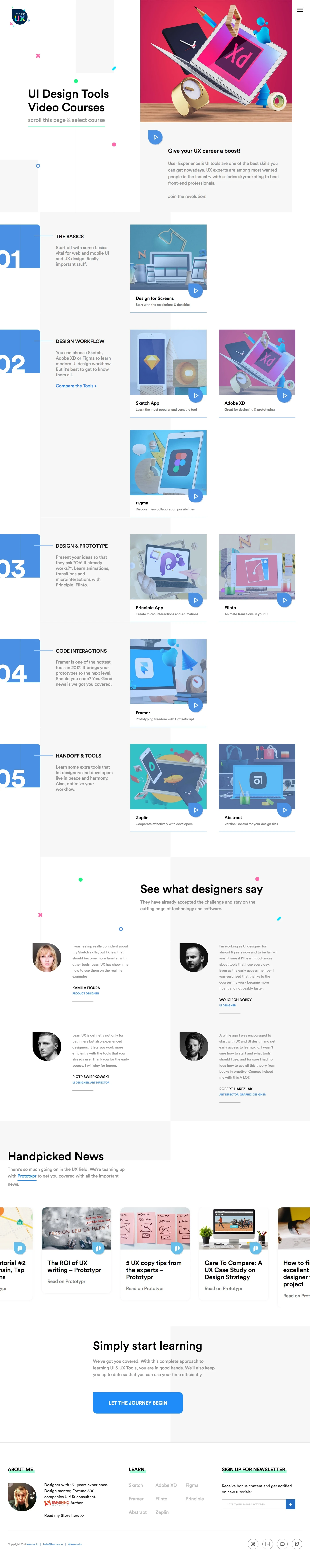 learnux.io Landing Page Example: Simply start learning. We've got you covered. With this complete approach to learning UI & UX Tools, you are in good hands. We'll also keep you up to date so that you can use your time efficiently.