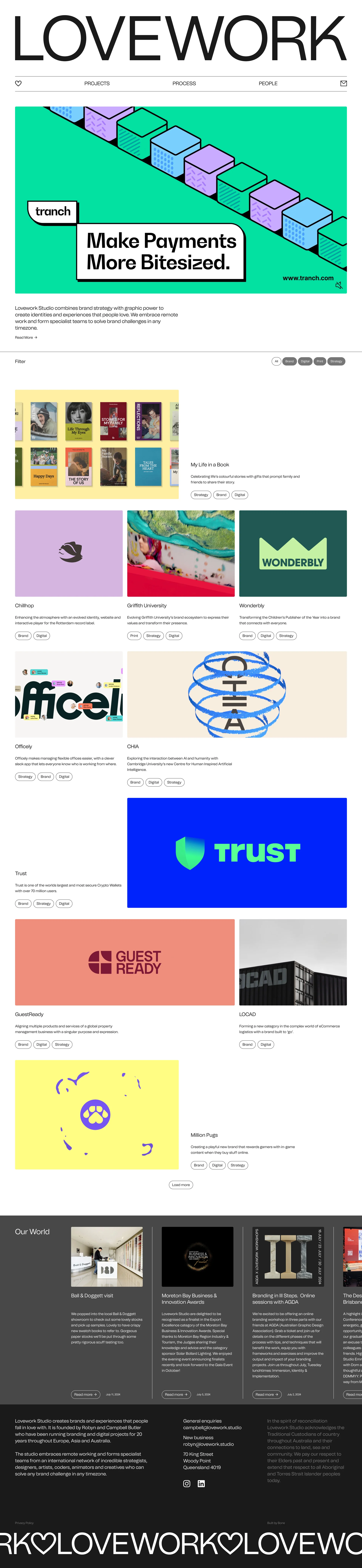 Lovework Studio Landing Page Example: Lovework Studio creates brands and experiences that people fall in love with. It is founded by Robyn and Campbell Butler who have been running branding and digital projects for 18 years throughout Europe, Asia and Australia.