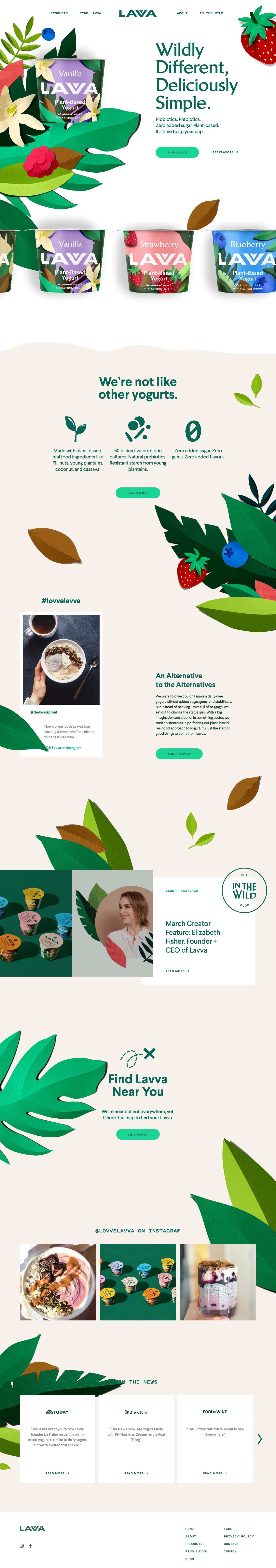 Lavva Landing Page Example: Dairy Free Yogurt & Plant Based Yogurt with Zero Sugar.