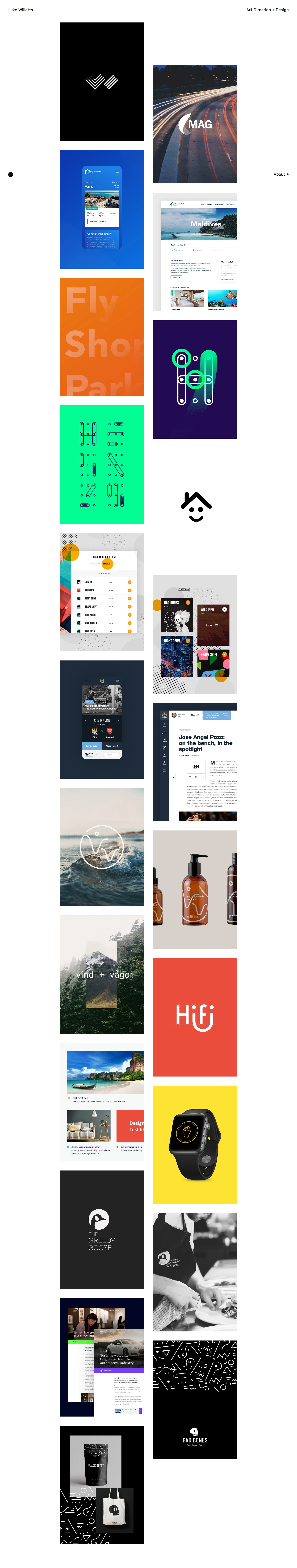 Luke Willetts Landing Page Example: Designer passionate about brand, digital and motion. I work with the talented folks over at Code Computerlove as an Art Director.