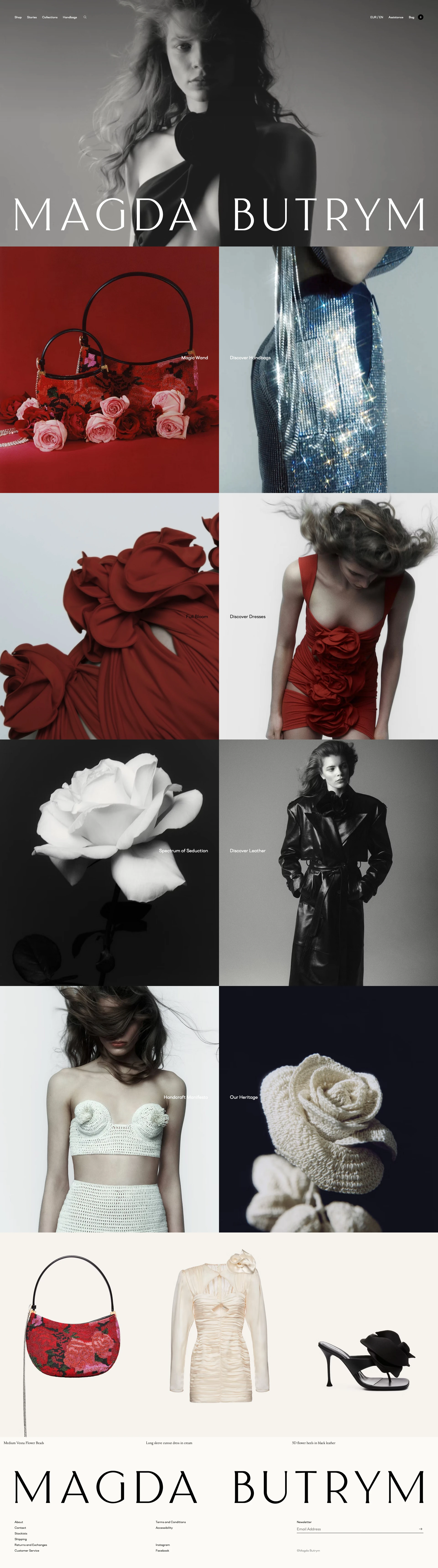 Magda Butrym Landing Page Example: Official luxury clothing designer ready-to-wear brand store Magda Butrym. Online Fashion Store. Luxury Designer Clothes. Luxury Fashion.