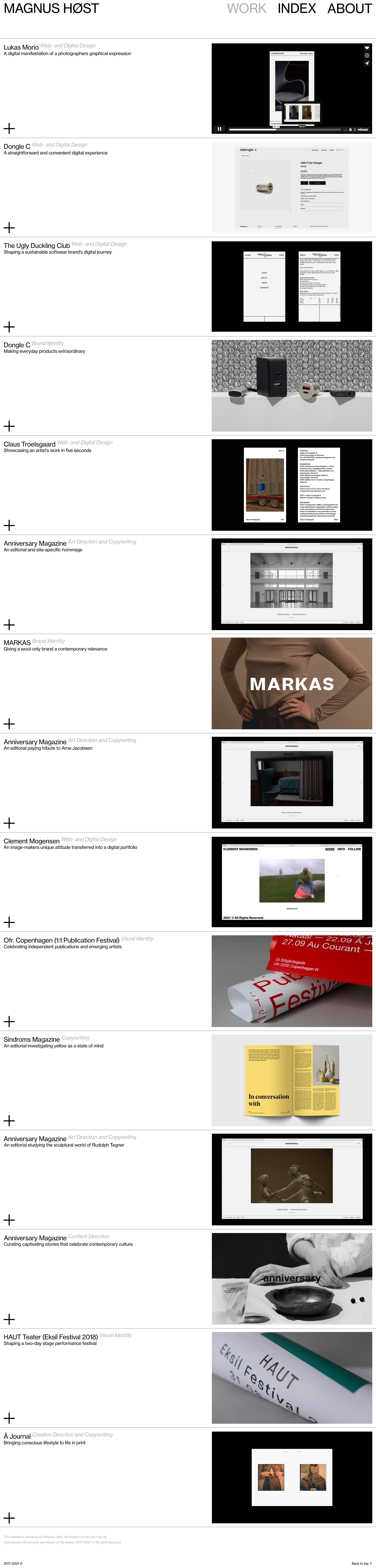 Magnus Høst Landing Page Example: Magnus Høst is a brand strategist and digital art director based in Copenhagen, Denmark. Firmly rooted in visual and contemporary culture, Magnus consults brands strategically to translate bold ideas into engaging and relevant identities, communication, concepts, and experiences. Magnus collaborates with a diverse range of international clients and offers tailored solutions within digital art direction, graphic design, branding, trend forecasting, and communication.