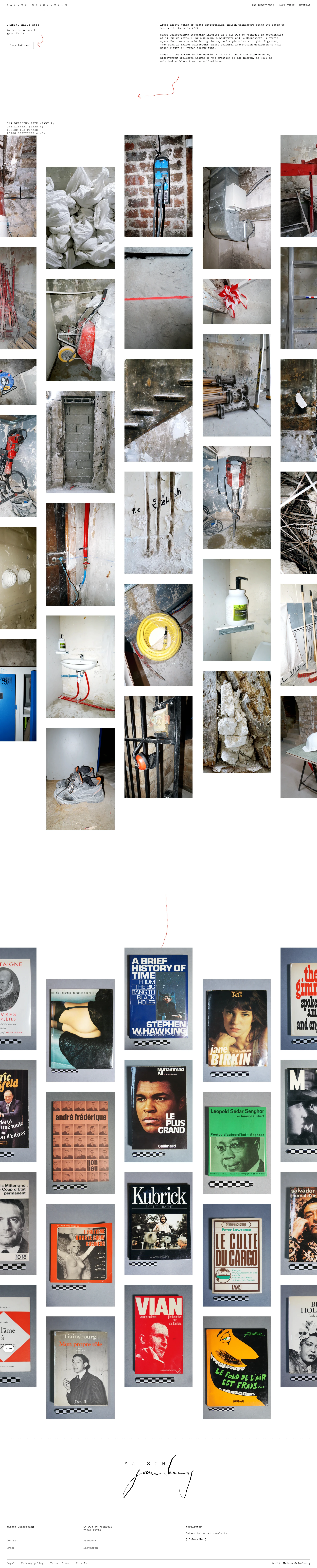 Maison Gainsbourg Landing Page Example: After thirty years of eager anticipation, Maison Gainsbourg opens its doors to the public in early 2022.