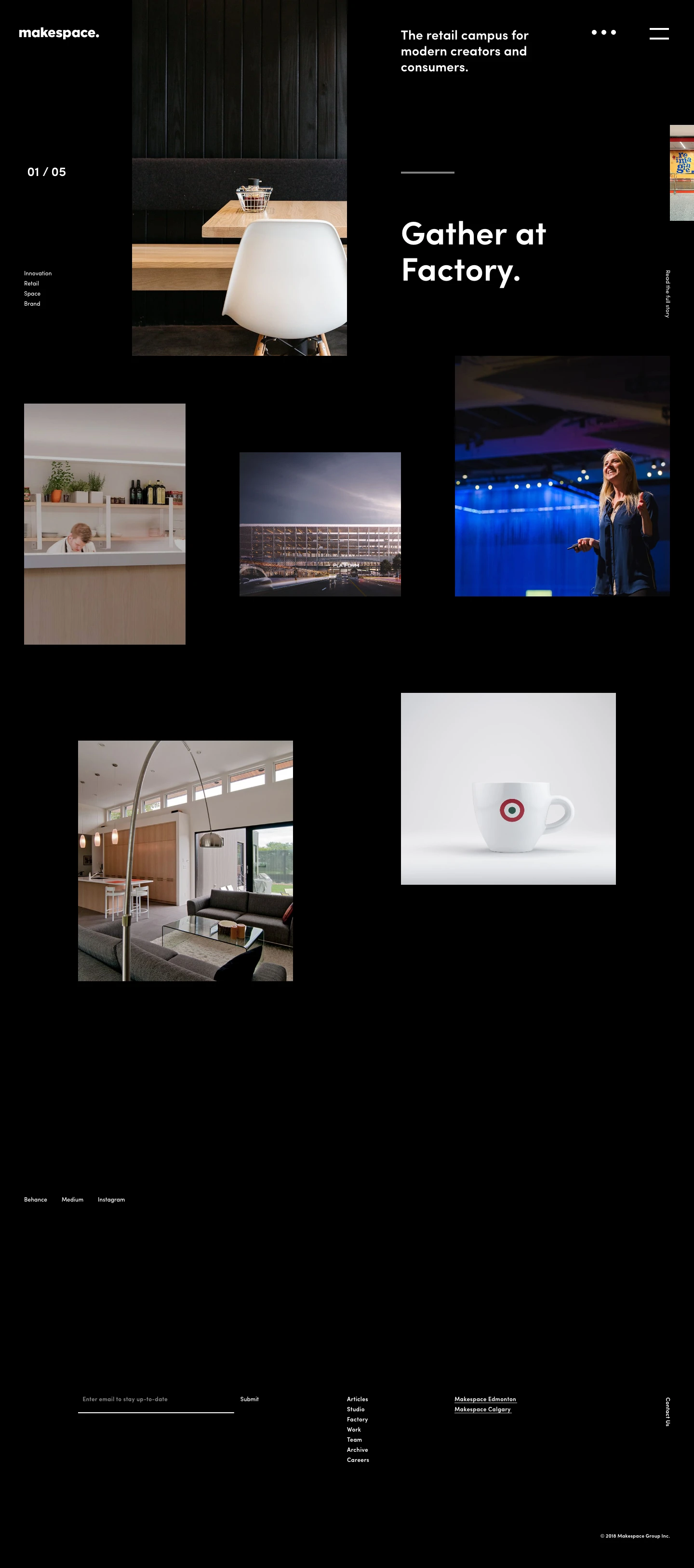 makespace. Landing Page Example: Creating comprehensive dining experiences through cohesive design. Exploring the intersection of brand, culture + physical space