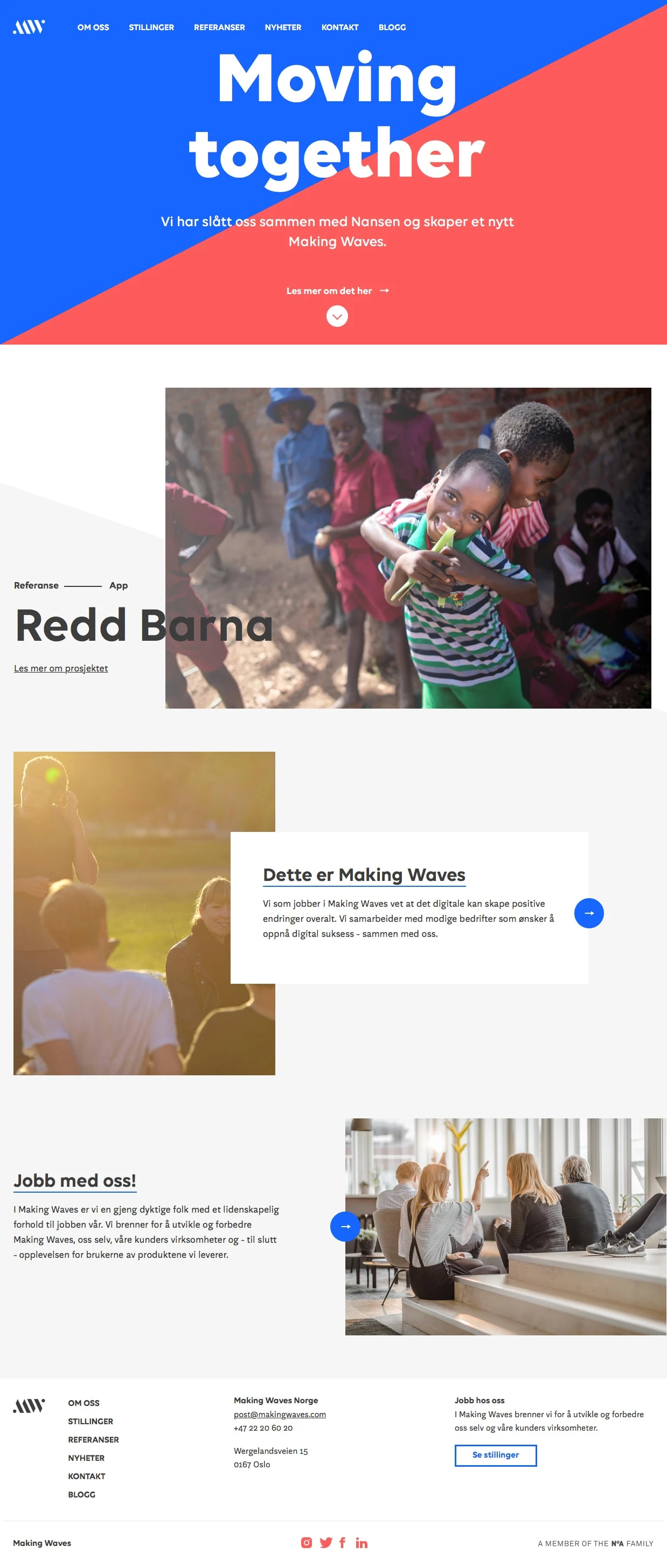 Making Waves Landing Page Example: Moving together