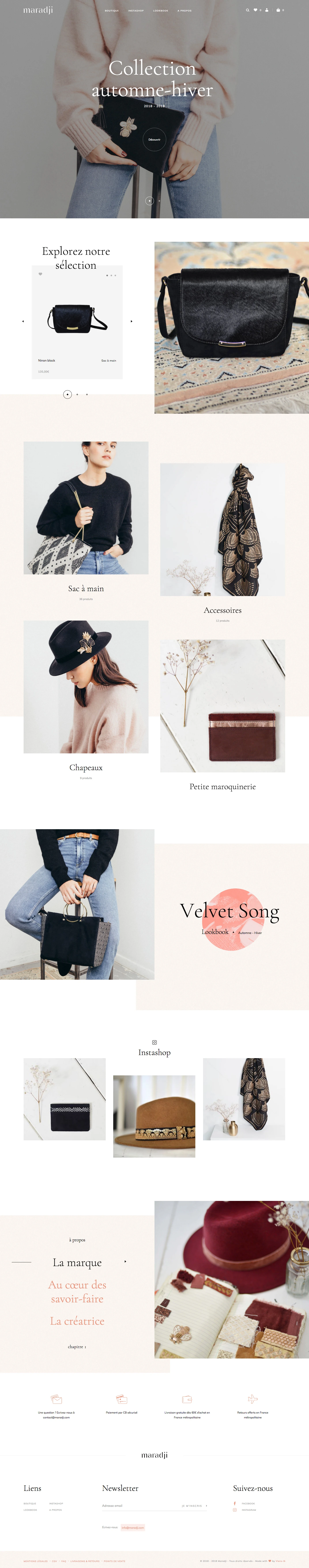 Maradji Landing Page Example: Accessoires bohèmes chics