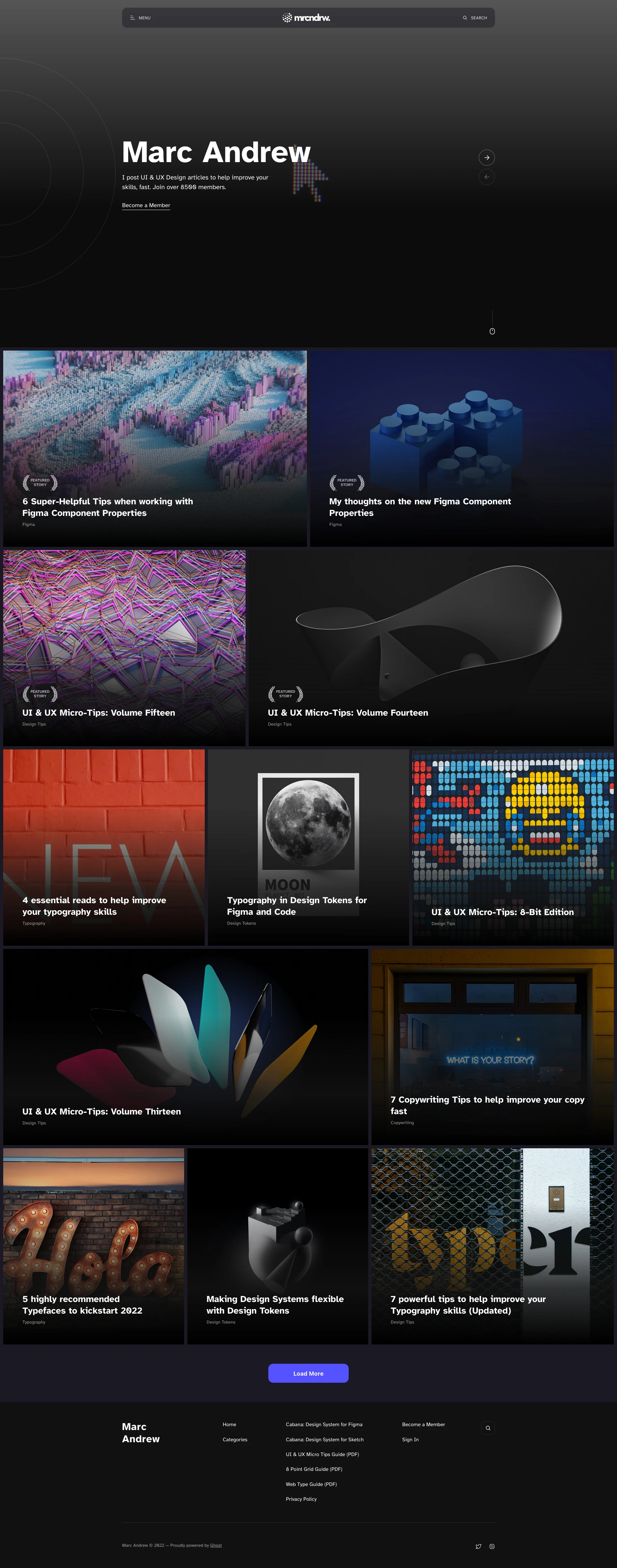 Marc Andrew Landing Page Example: I post UI & UX Design articles to help improve your skills, fast. Join over 8500 subscribers.