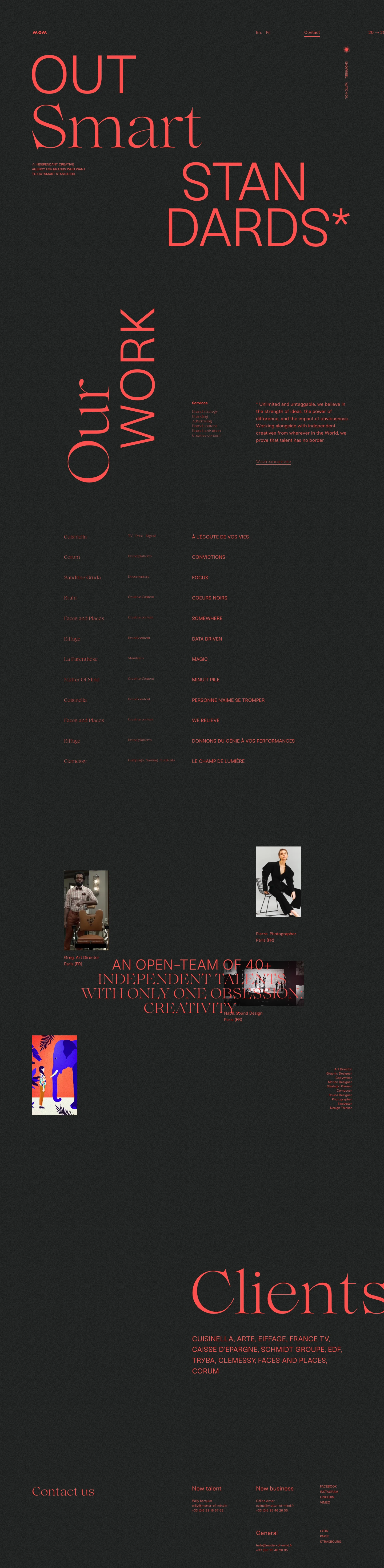 MØM Landing Page Example: MØM is an independent creative agency that helps brands beat the standards.