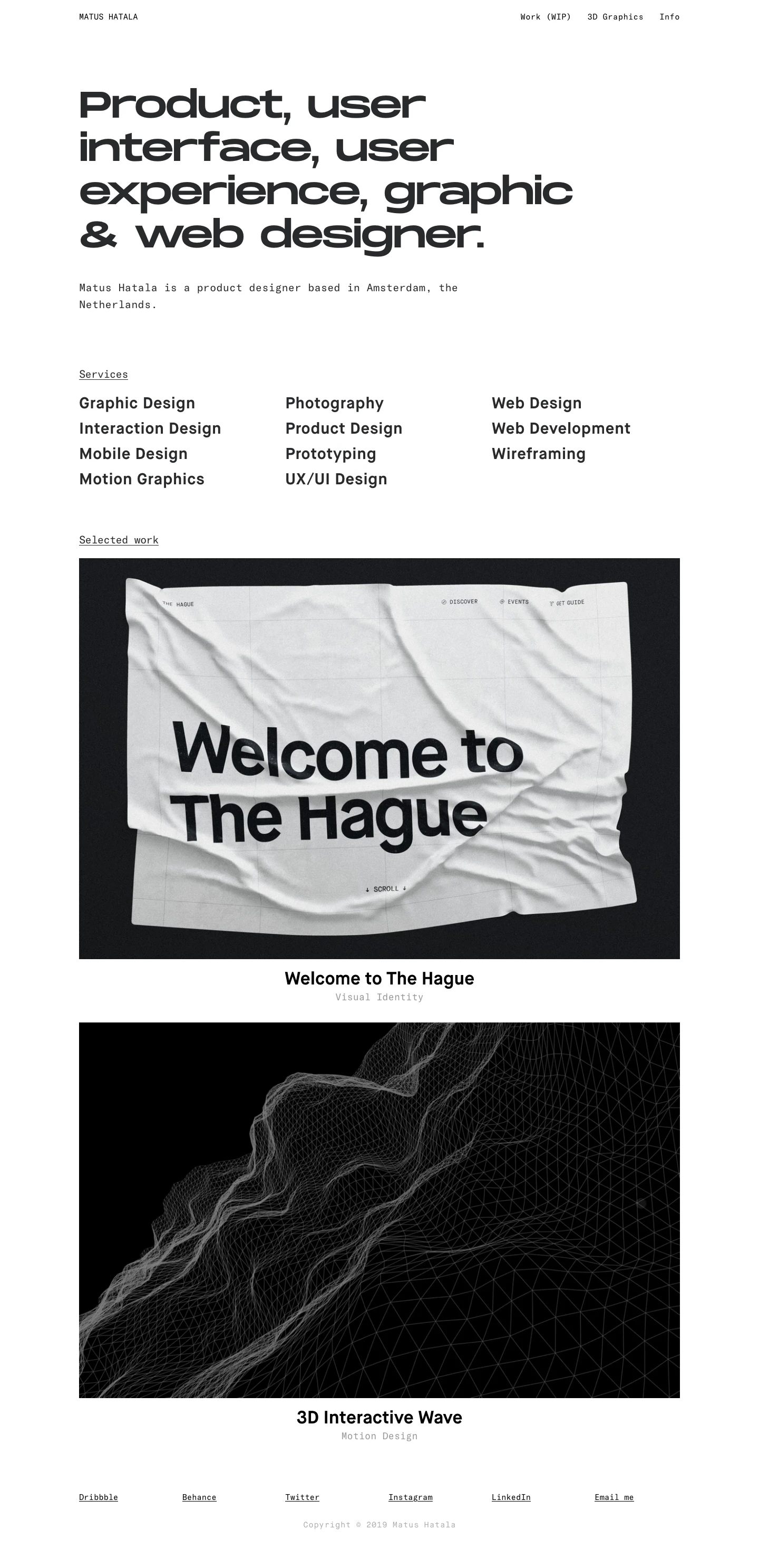 Matus Hatala Landing Page Example: Matus Hatala is a product designer based in Amsterdam, the Netherlands.