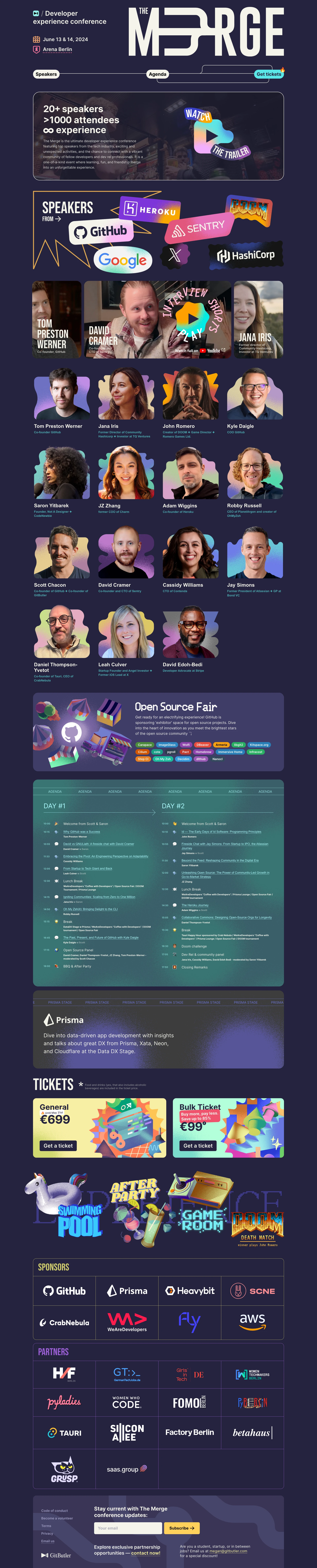 THE MERGE Landing Page Example: Learn how to build from GitHub, Atlassian, HashiCorp and more.