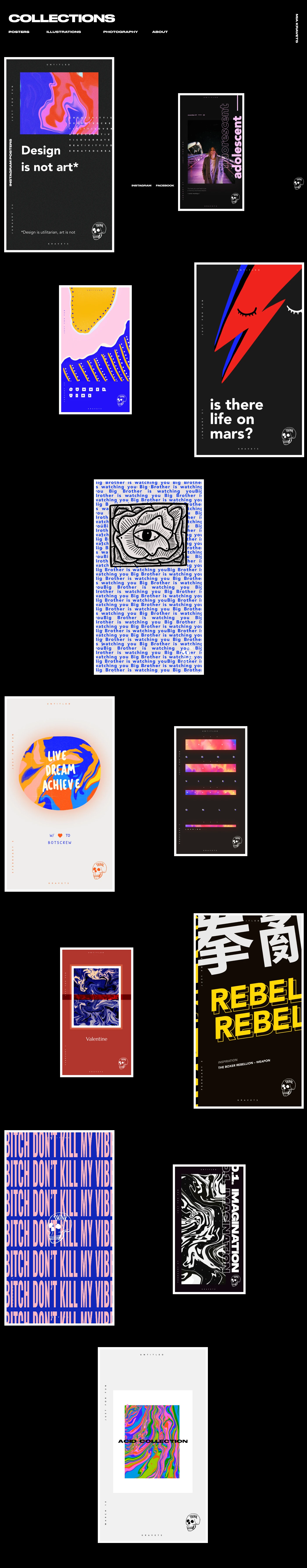 Mia Kravets Landing Page Example: Hi, I'm Mia, a digital designer from Lviv, Ukraine. This is my personal collection of Instagram posters, hand-drawn illustrations and street photography.