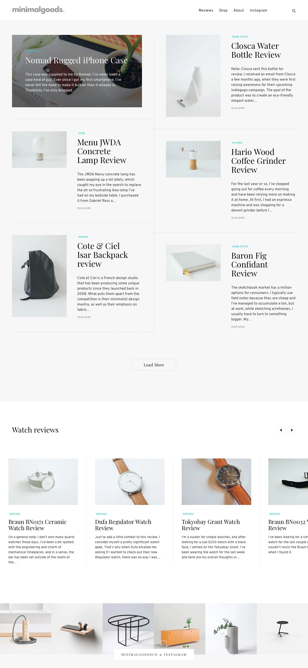 minimalgoods Landing Page Example: Product reviews for minimalist products for the home and office. Shop our curated weekly updated selection of some of our favorite items.