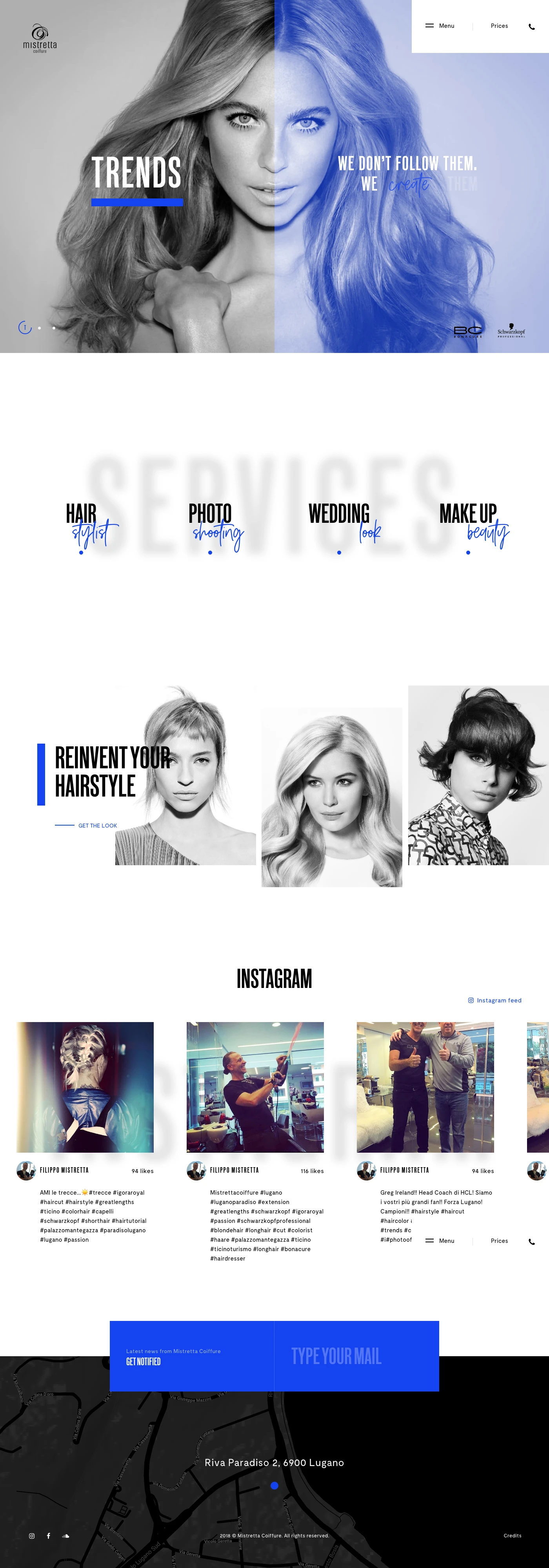 Mistretta Coiffure Landing Page Example: Mistretta Coiffure is a full-service beauty salon dedicated to consistently providing the hottest trends for hair, makeup and well-being.