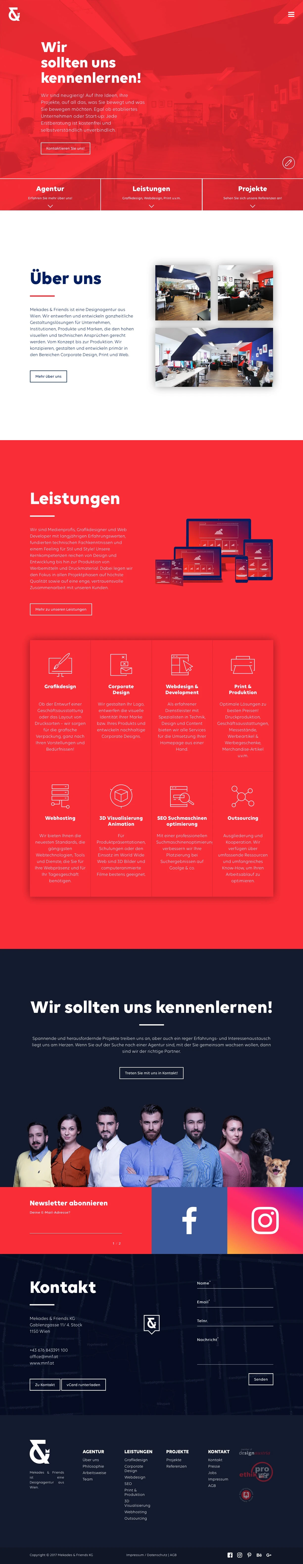 Mekades & Friends Landing Page Example: Full-Service Design Agency