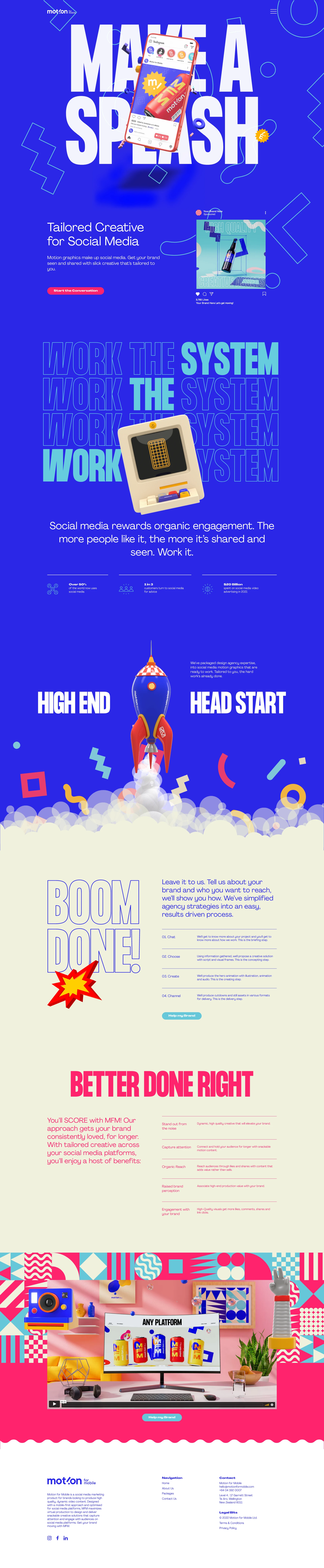 Motion For Mobile Landing Page Example: Dynamic video content designed with a mobile-first approach to capture and engage with audiences on social media platforms.