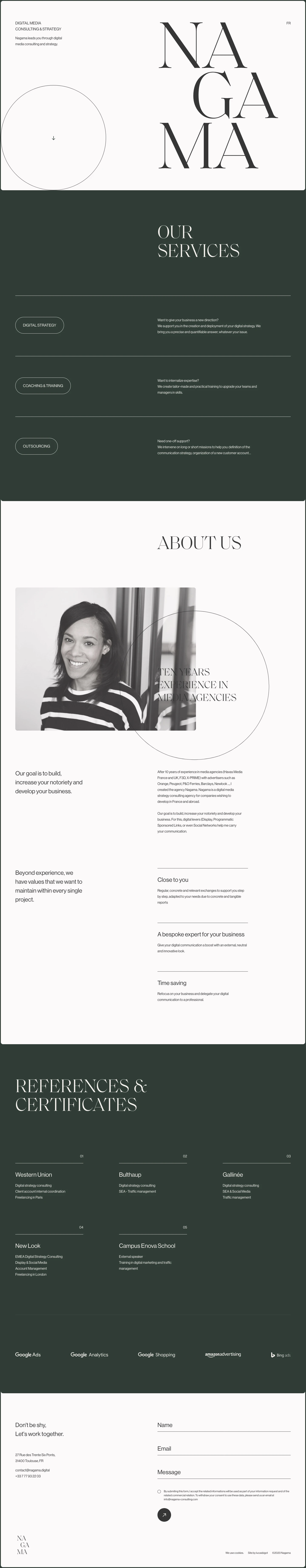 Nagama Landing Page Example: Digital media consulting & strategy. Nagama leads you through digital media consulting and strategy.