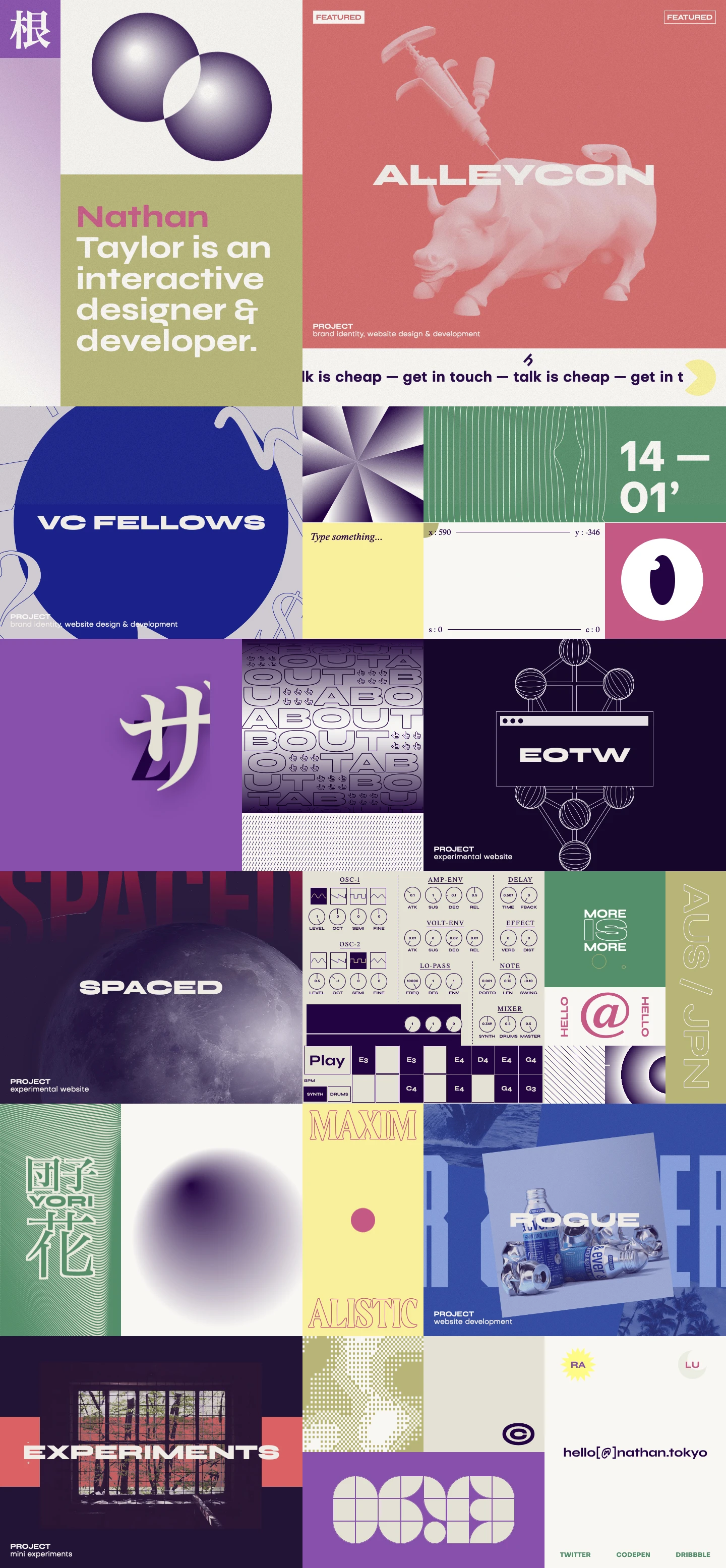 Nathan Tokyo Landing Page Example: Nathan Taylor is an interactive designer & developer.