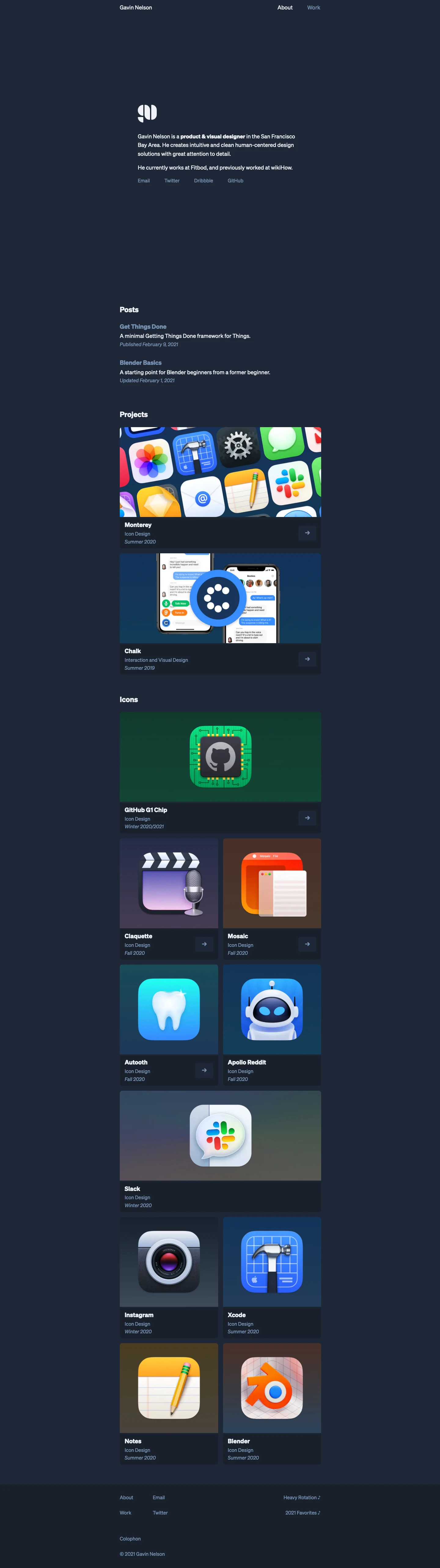 Gavin Nelson Landing Page Example: Gavin Nelson is a product & visual designer in the San Francisco Bay Area. He creates intuitive and clean human-centered design solutions with great attention to detail. He currently works at Fitbod, and previously worked at wikiHow.