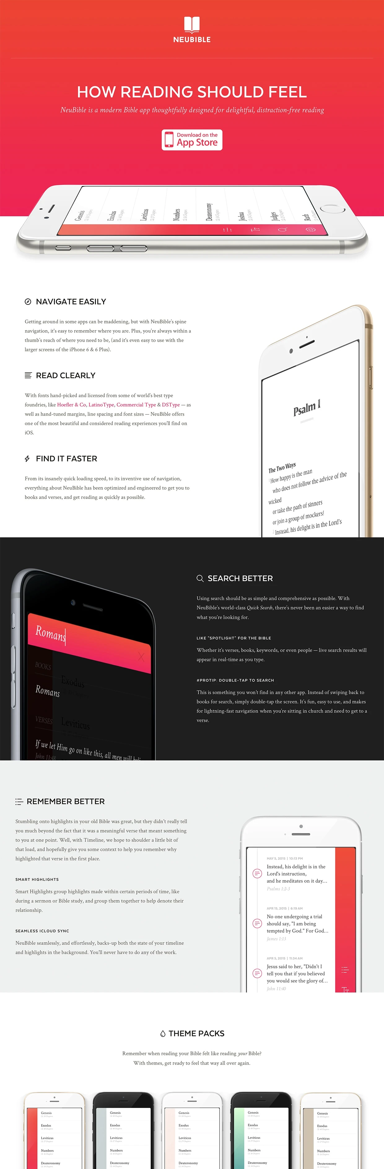 NeuBible Landing Page Example: NeuBible. A Bible app designed for you