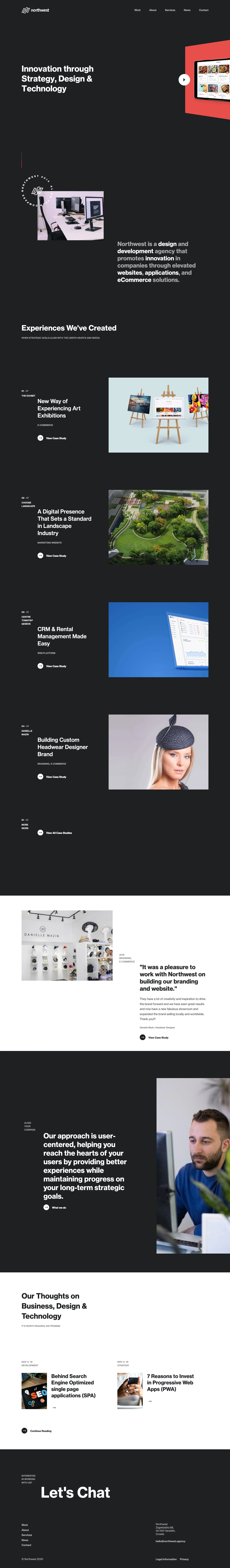 Northwest Landing Page Example: Northwest is a design and development agency helping companies innovate through elevated websites, applications, and eCommerce solutions.